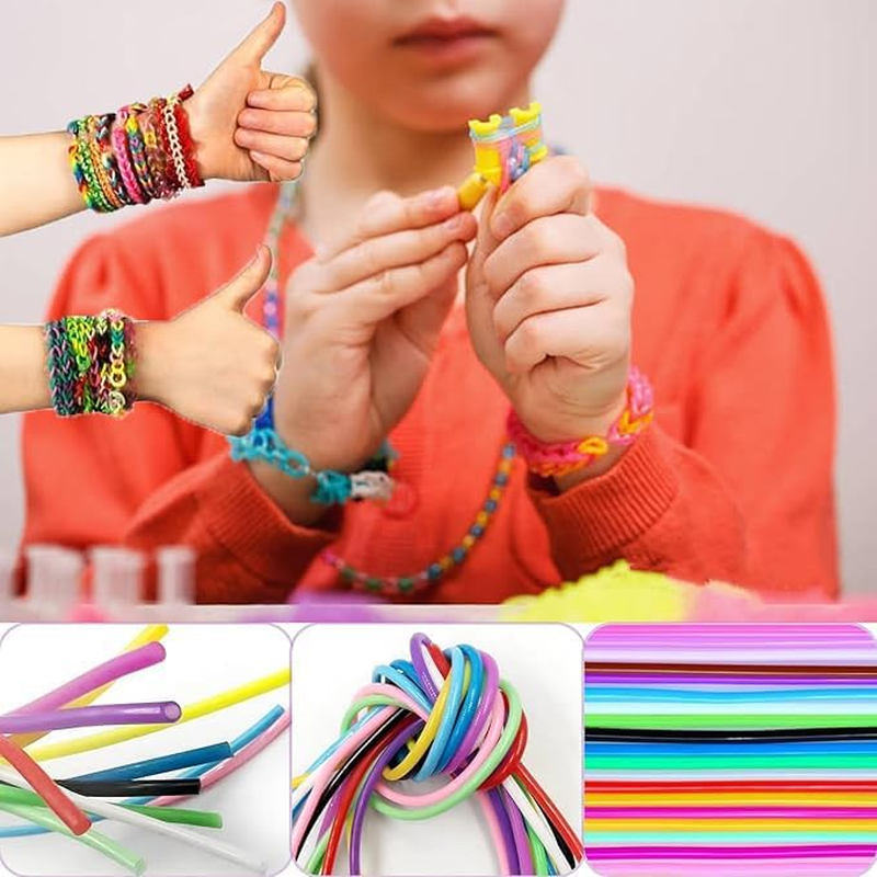 WEZCHUGHAOL 200Pcs Braided Strings Bundle, 20 Colors Plastic Bands for DIY Jewelry Making &ndash; 20 Metal Rings & 20 Hooks, Craft Supplies for Bracelets, Necklaces, Friendship Bracelet Kits image number 6