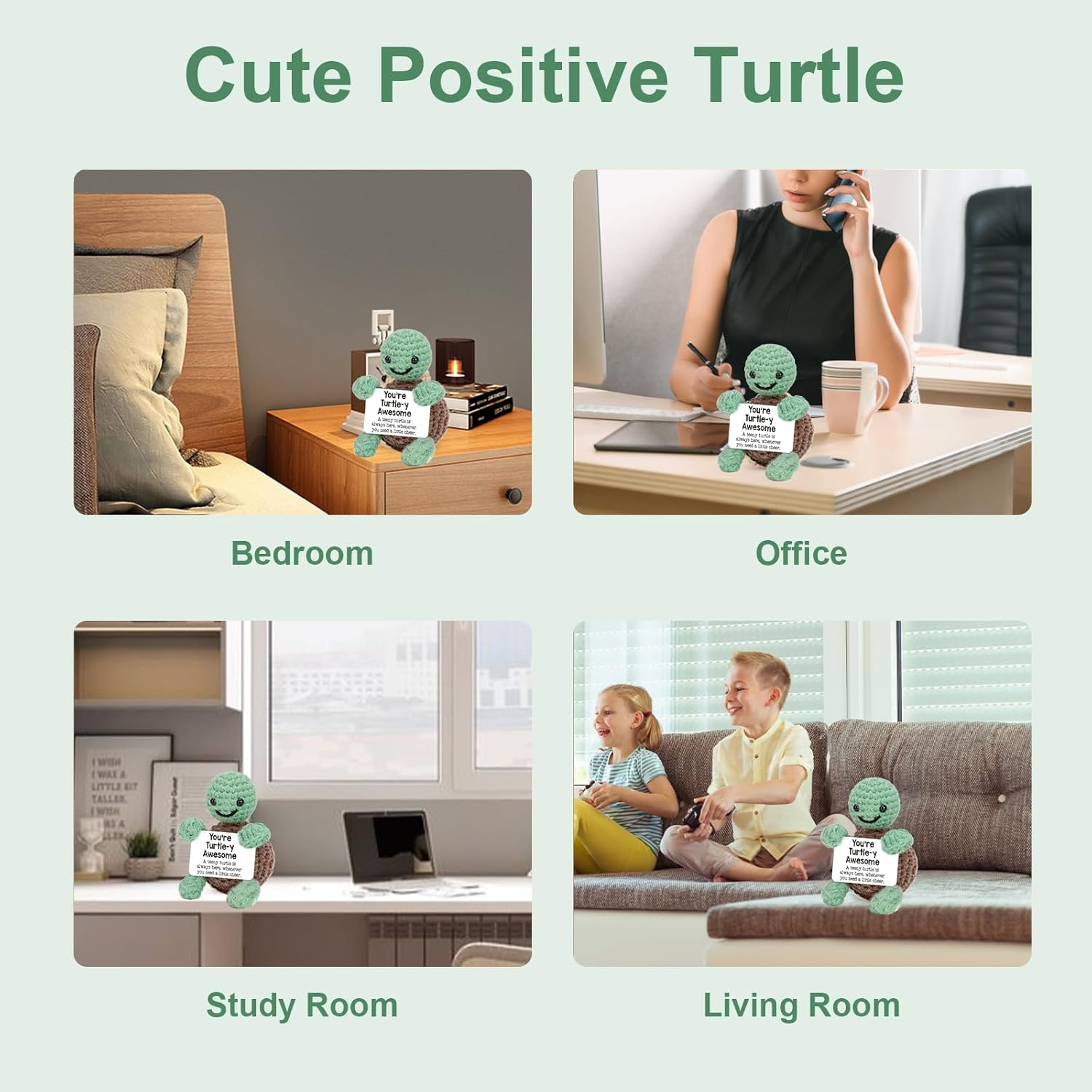 Mini Funny Turtle Gifts - Handmade Emotional Support Crochet Turtle for Women, Men, Girls, Boys - Perfect for Birthdays, Easter, Graduation, and Teacher Appreciation image number 1