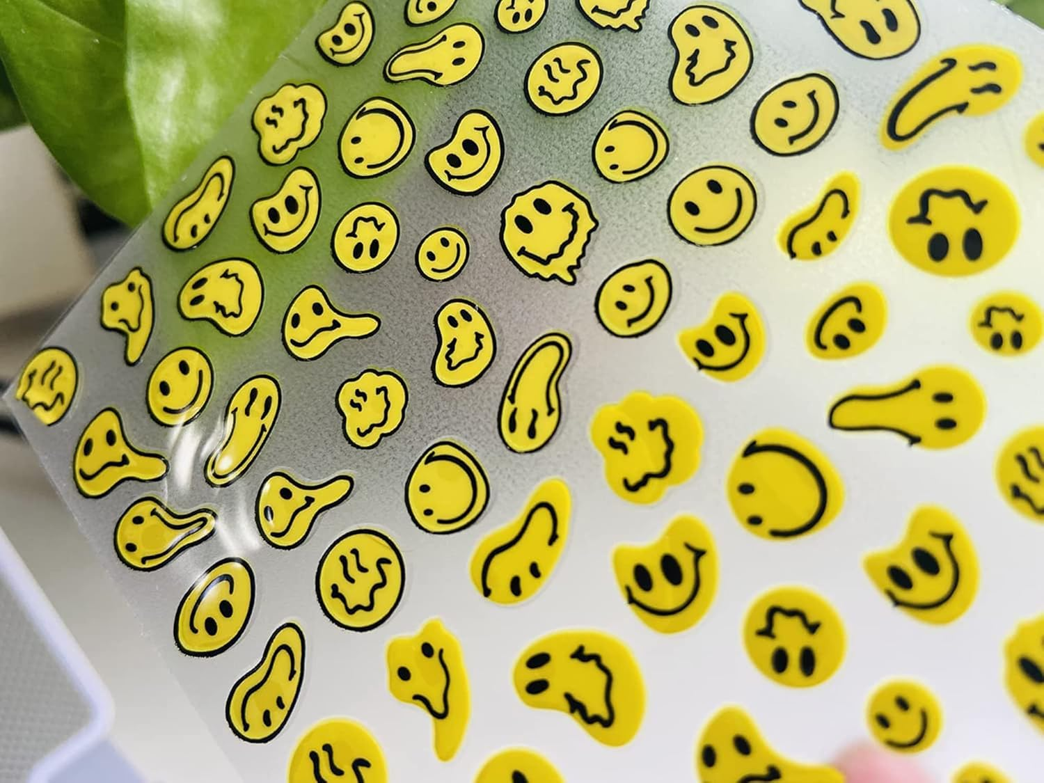 Graffiti Fun Nail Art Stickers Decals Abstract Yellow Twisted Face Nail Art Sticker 3D Self Adhesive DIY Design Fashion Trend Glamour Decoration Accessories for Ladies Girls Kids (2 Sheets) - Coffee image number 7