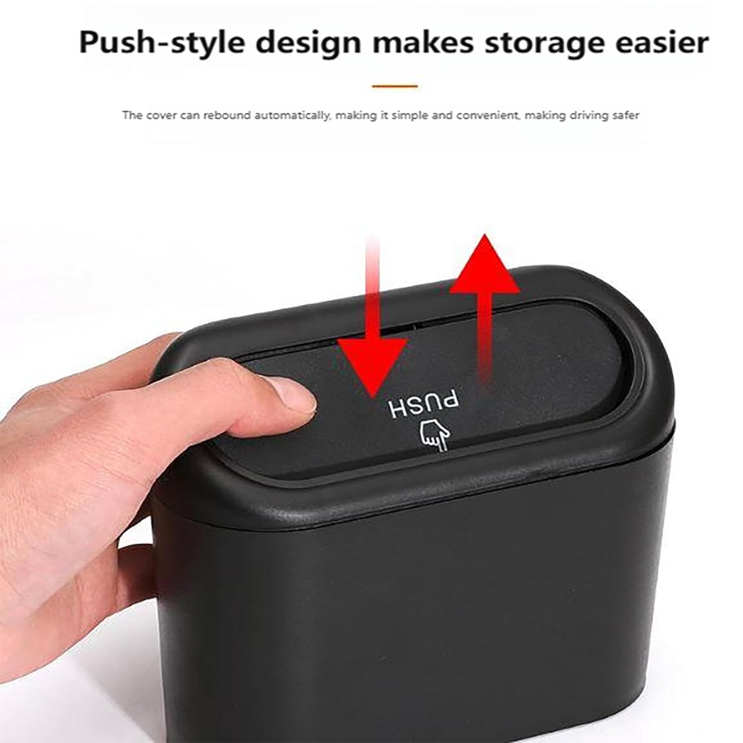 YAKESD 2PACK Car Garbage Can with Lid - Hanging Trash Can for Car, Convenient Mini Vehicle Bin with 10 Roller Bags and 4 Headrest Hooks - Dustbin Garbage Organizer for Home Office Use image number 1