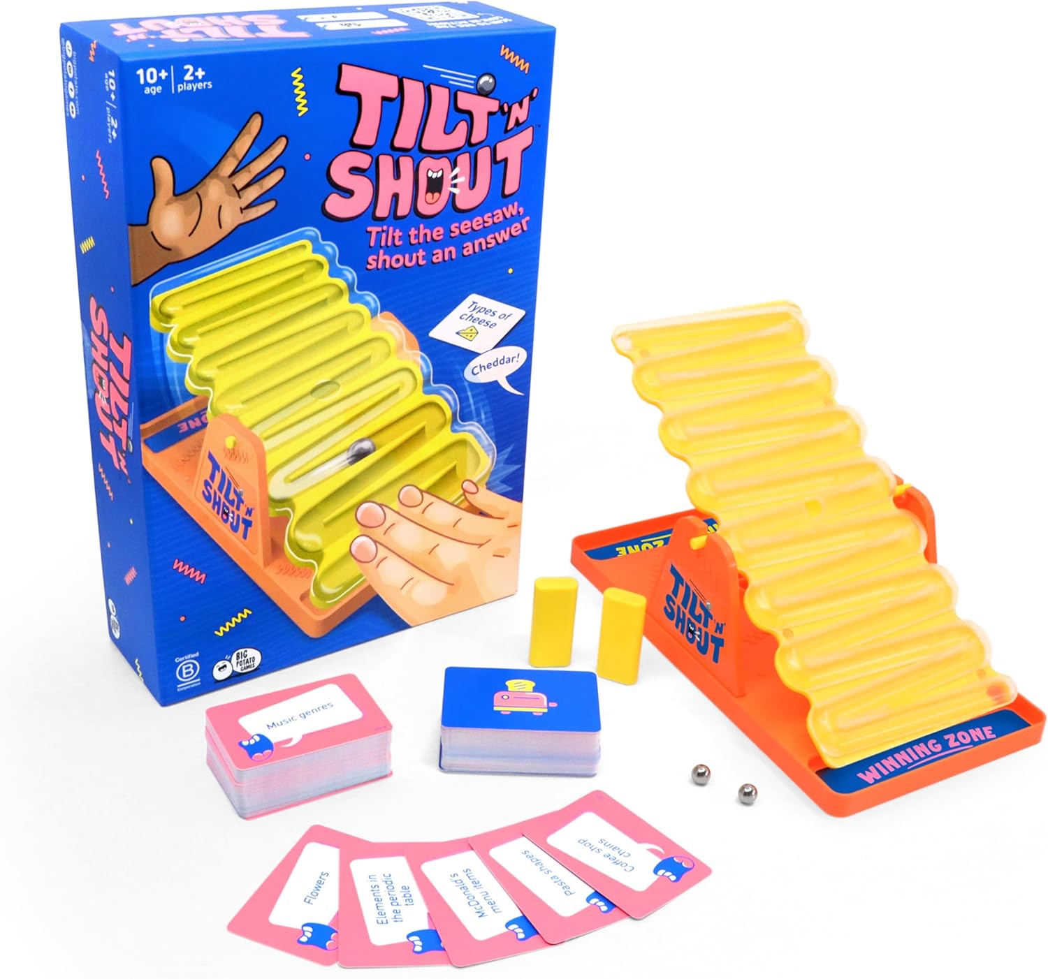 Big Potato Games | Tilt 'N' Shout | a Speedy Family Board Game for Adults and Kids | 2+ Players | Ages 10+ image number 4