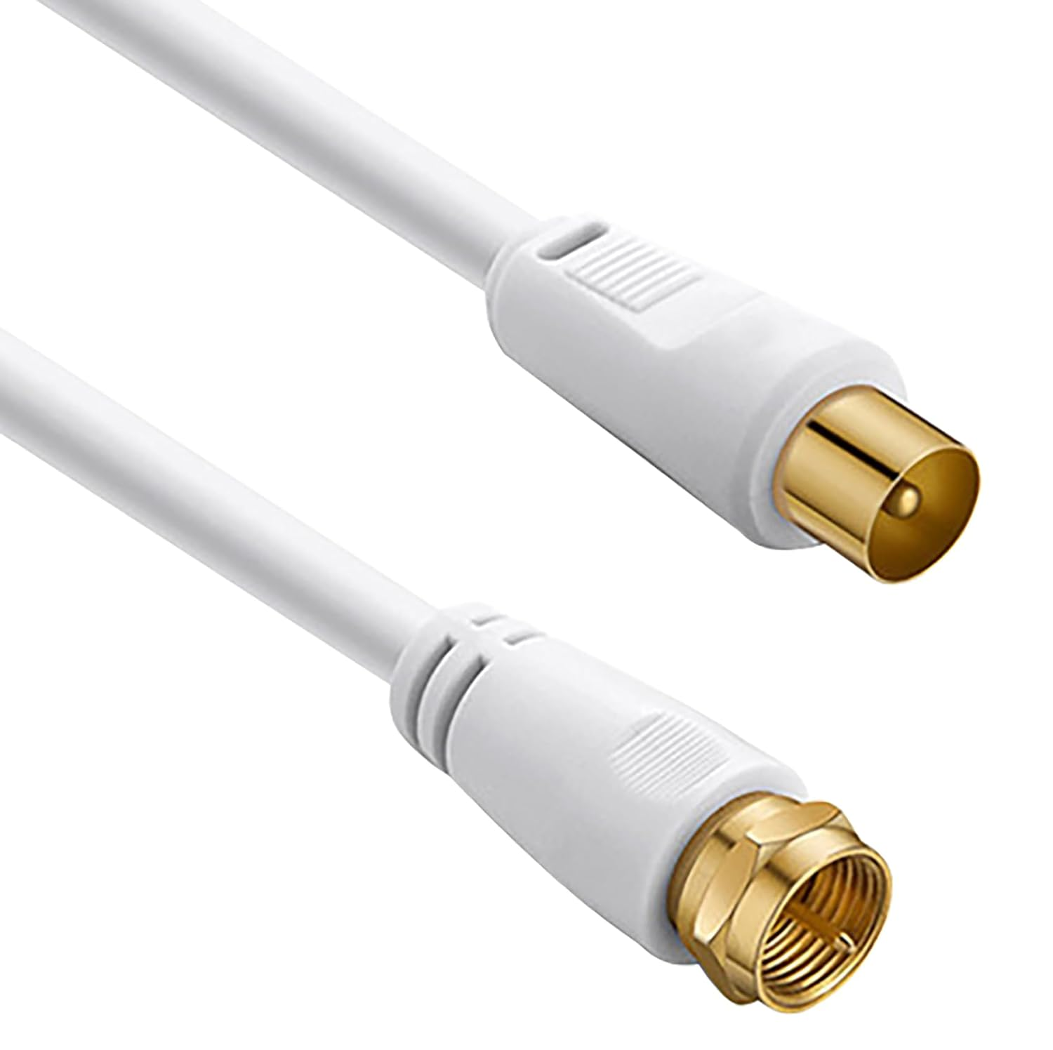 Tunghey RG6 Coax Cable, PAL to F-Type TV Cable Wire, High-Speed Internet, Broadband and Digital TV Aerial, Antenna Wire for TV DVD VCR Sky Virgin and More (5M)