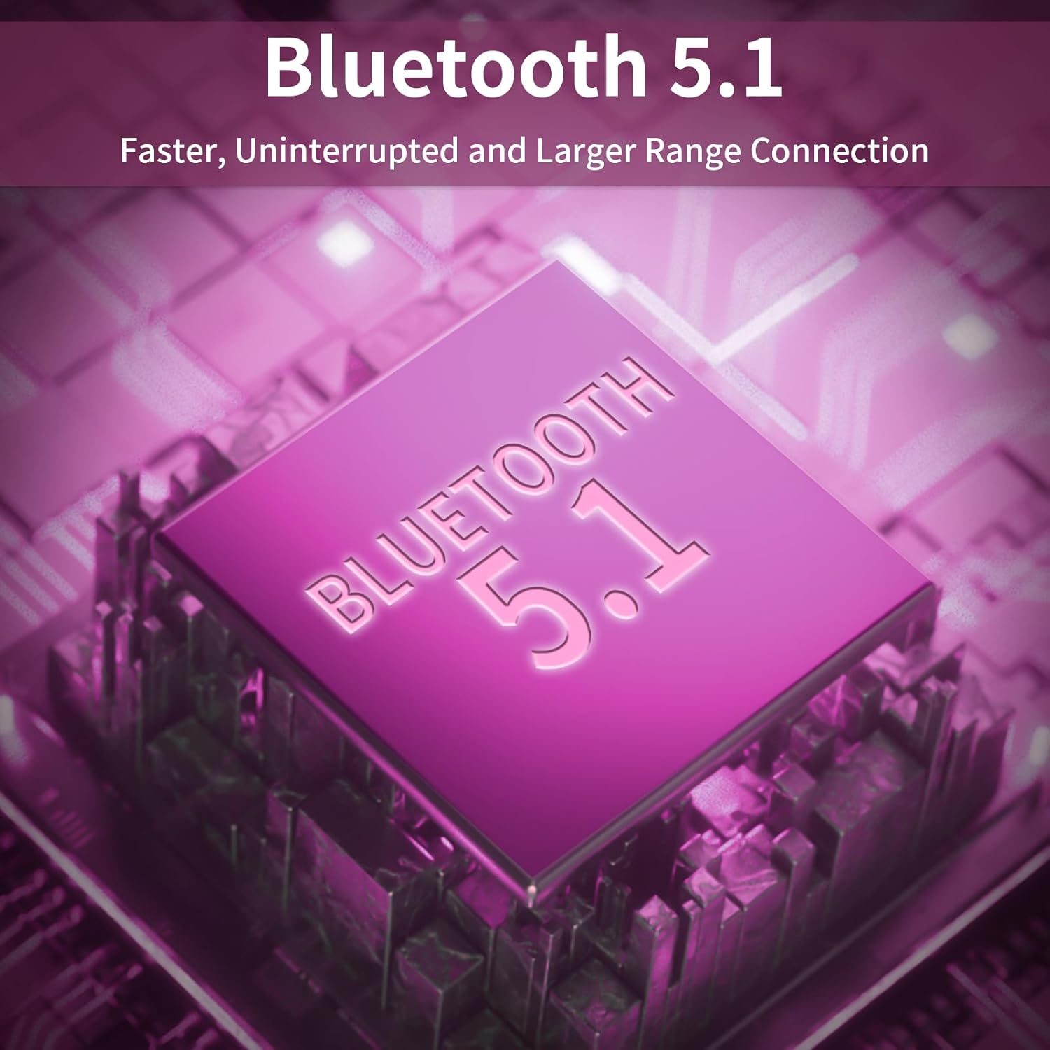APPINESSEY Bluetooth Headphones Retractable Neckband, Bluetooth Headset with Microphone Vibration Call, Stereo Noise Cancelling Earphones for Workout Sports Driving (Black Pink) - Black Blue image number 6