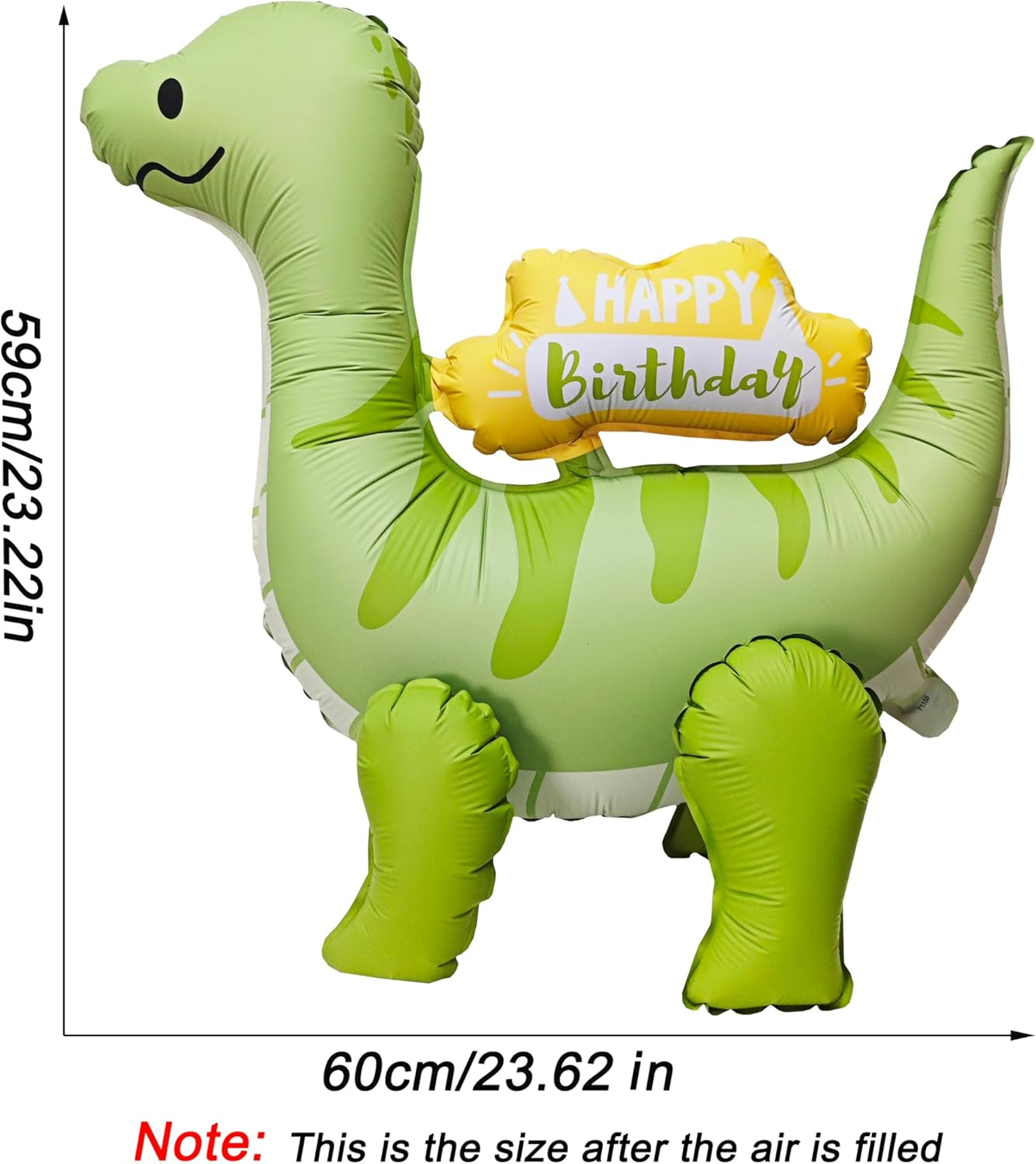 4D Matte Dinosaur Animal Balloons Cute Happy Birthday Inflatable Green Dinosaur Foil Balloons for Dinosaur Themed Birthday Party Baby Shower Decoration Kids Jungle Theme Birthday Party Supplies Decor image number 1