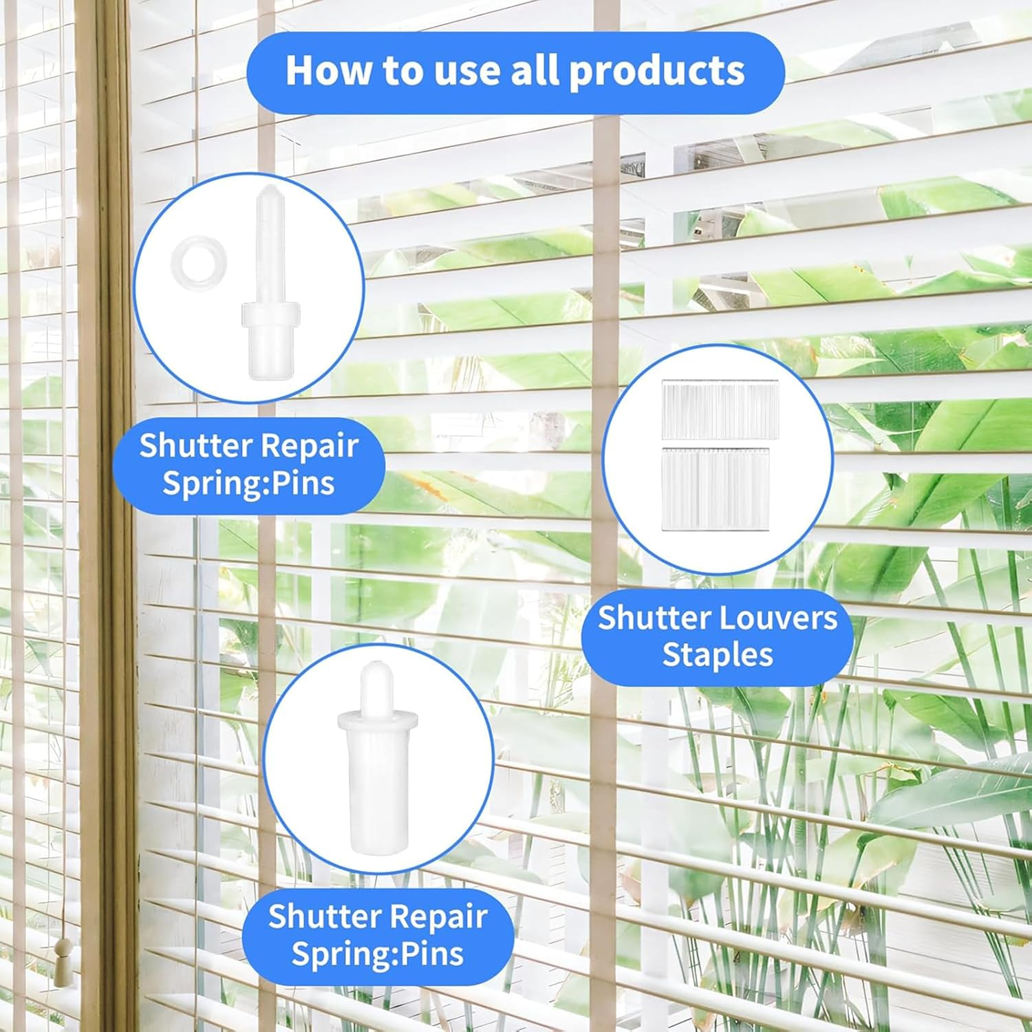 1 Set Shutter Repair Kit,Shutter Fasteners,Wooden Blinds Blade Curtain Repair Pieces,Plantation Shutter Repair Set,Portable Telescopic Repair Pin,Window Tool Supplies,Folding Blind Accessories image number 4