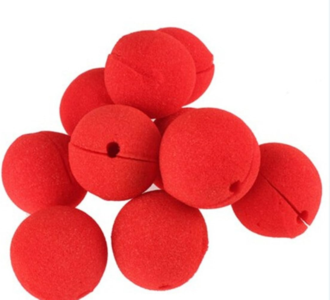 Heandi 12Pcs Foam Clown Nose Circus Party Halloween Costume Red Red 12PCS