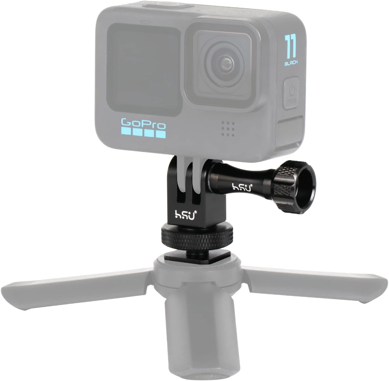 HSU Aluminum Alloy Cold Shoe Adapter for Gopro, Tripod Mount Adapter for Hero 11/10/9/8/7/6/5/4/3 Action Cameras image number 3