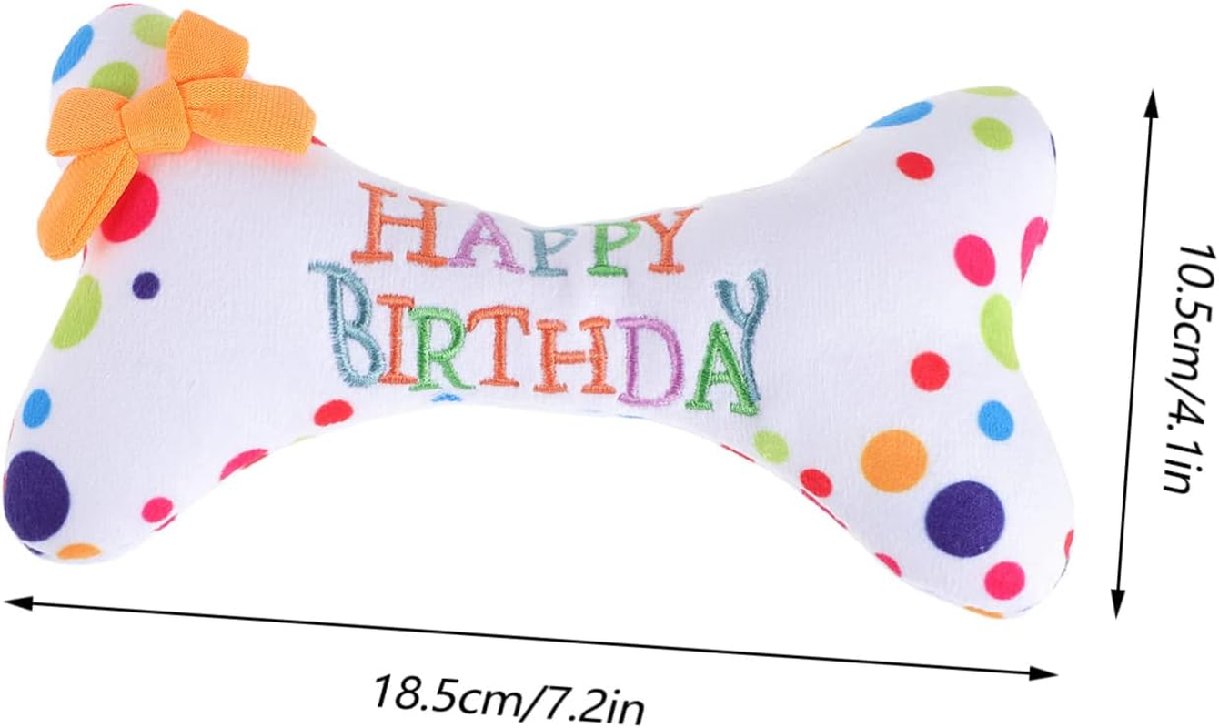 Hohopeti Dog Birthday Plush Toy Cute Party Supplies Squeaky Dog Toy for Chewing and Fun Present image number 6