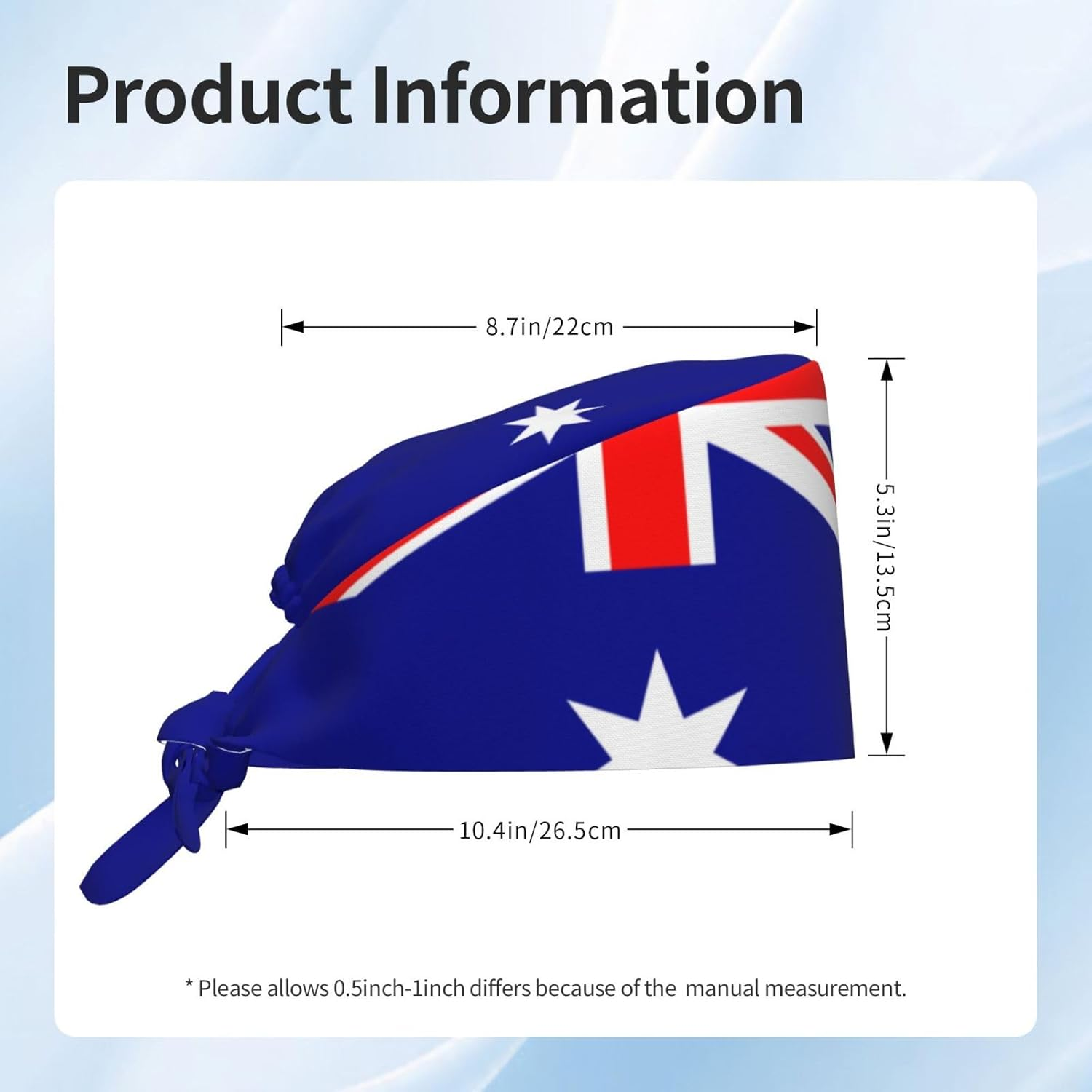 WHJDPP Australian Flag Printing Cleaning Working Cap Chef Hat for Women and Men, for Surgical, Nursing Black image number 4