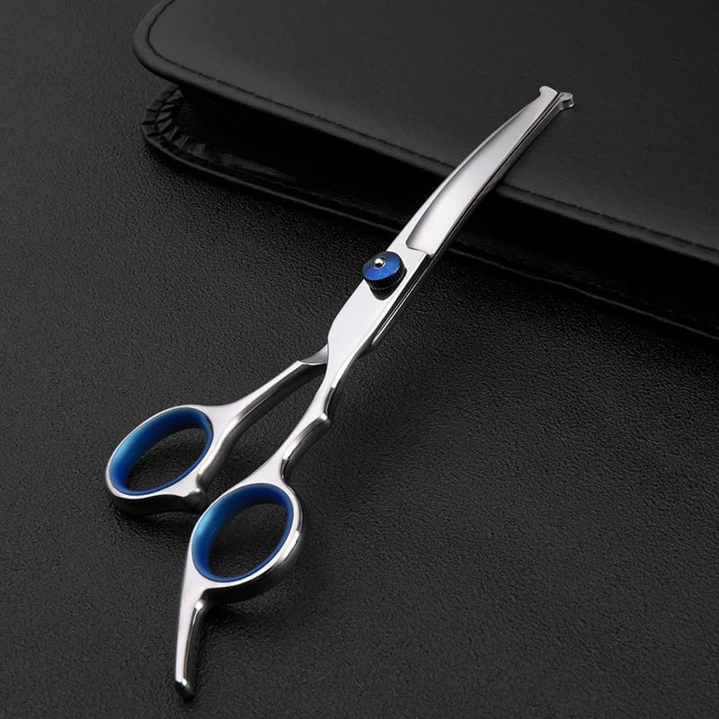 Mumoo Bear Curved Dog Grooming Scissors with Safety round Tips, Light Weight Professional Pet Grooming Shears Stainless Steel for Dogs Cats Pets image number 4