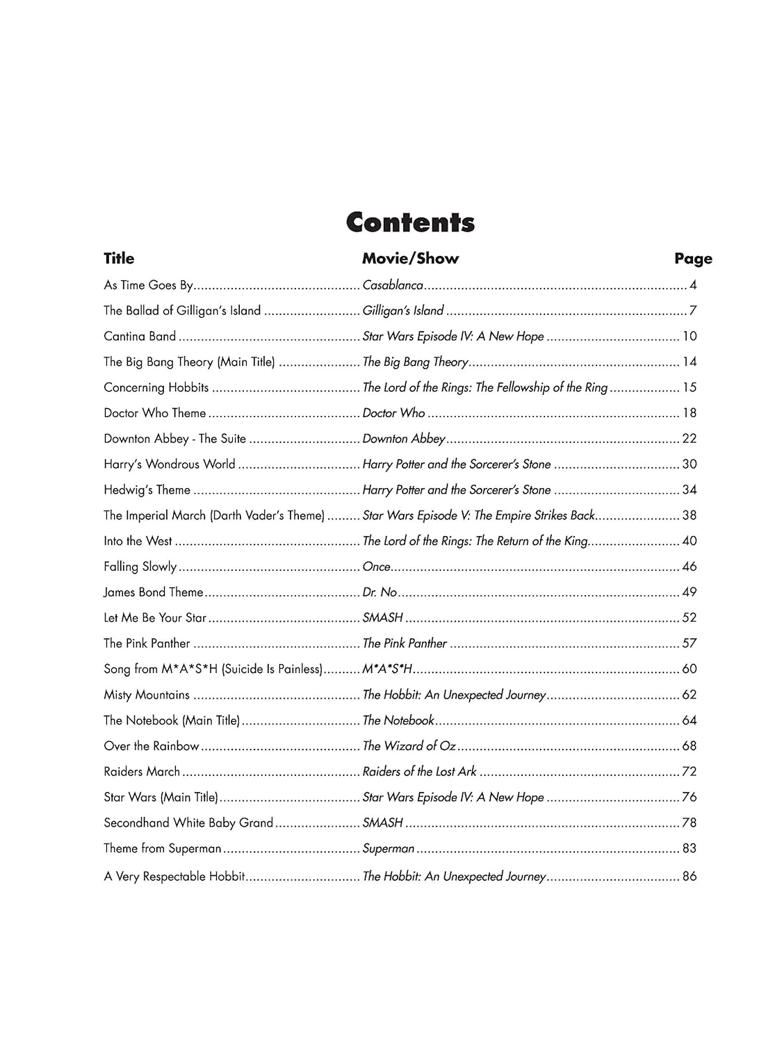 Top-Requested Movie & TV Sheet Music: Easy Piano image number 1