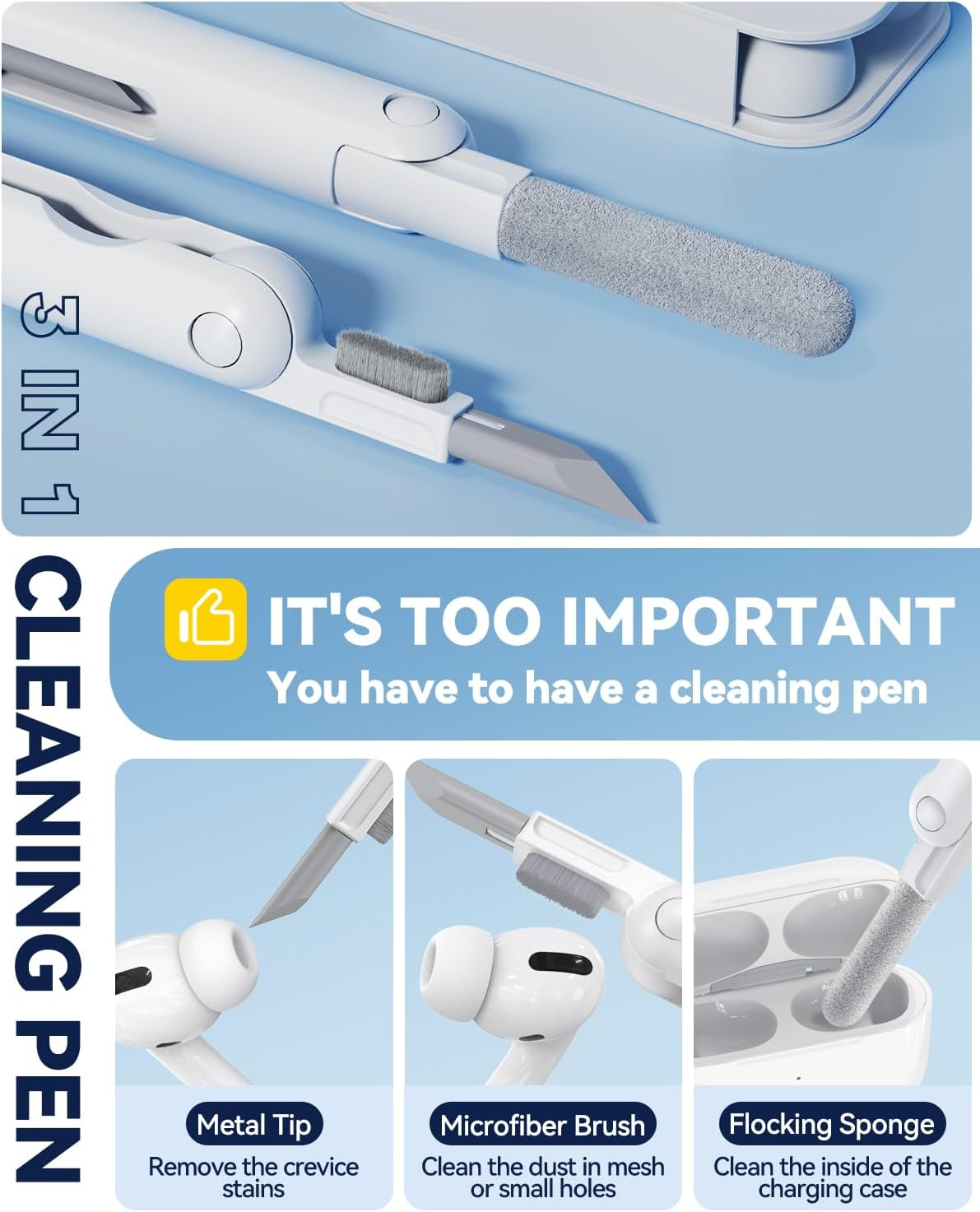 【4 Pairs】 Replacement Ear Tips for Airpods Pro 2Nd/1St Generation,Noise Reduction Hole&Built-In Dust Guard Screen,Silicone Ear Tips for USB-C Charging Case with Cleaner Pen and Original Box(Xs/S/M/L)