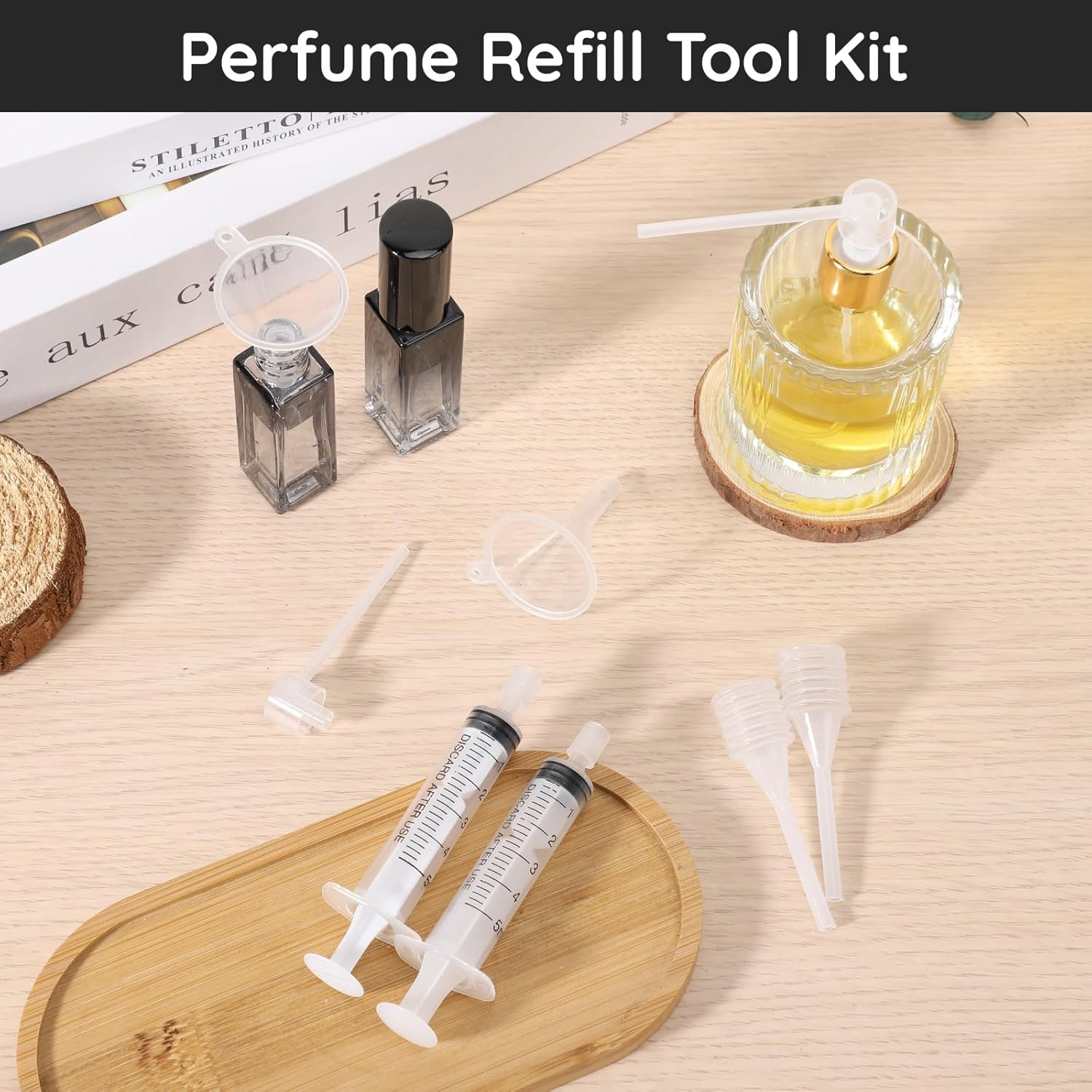 Segbeauty 5Ml Perfume Refill Tool Kit, 8Pcs Plastic Clear Perfume Dispenser Transfer Tool Set, Perfume Funnel Cosmetic Dispenser Pump Transfer Tool for Travel Refillable Perfume Atomizer Refill Tool image number 2