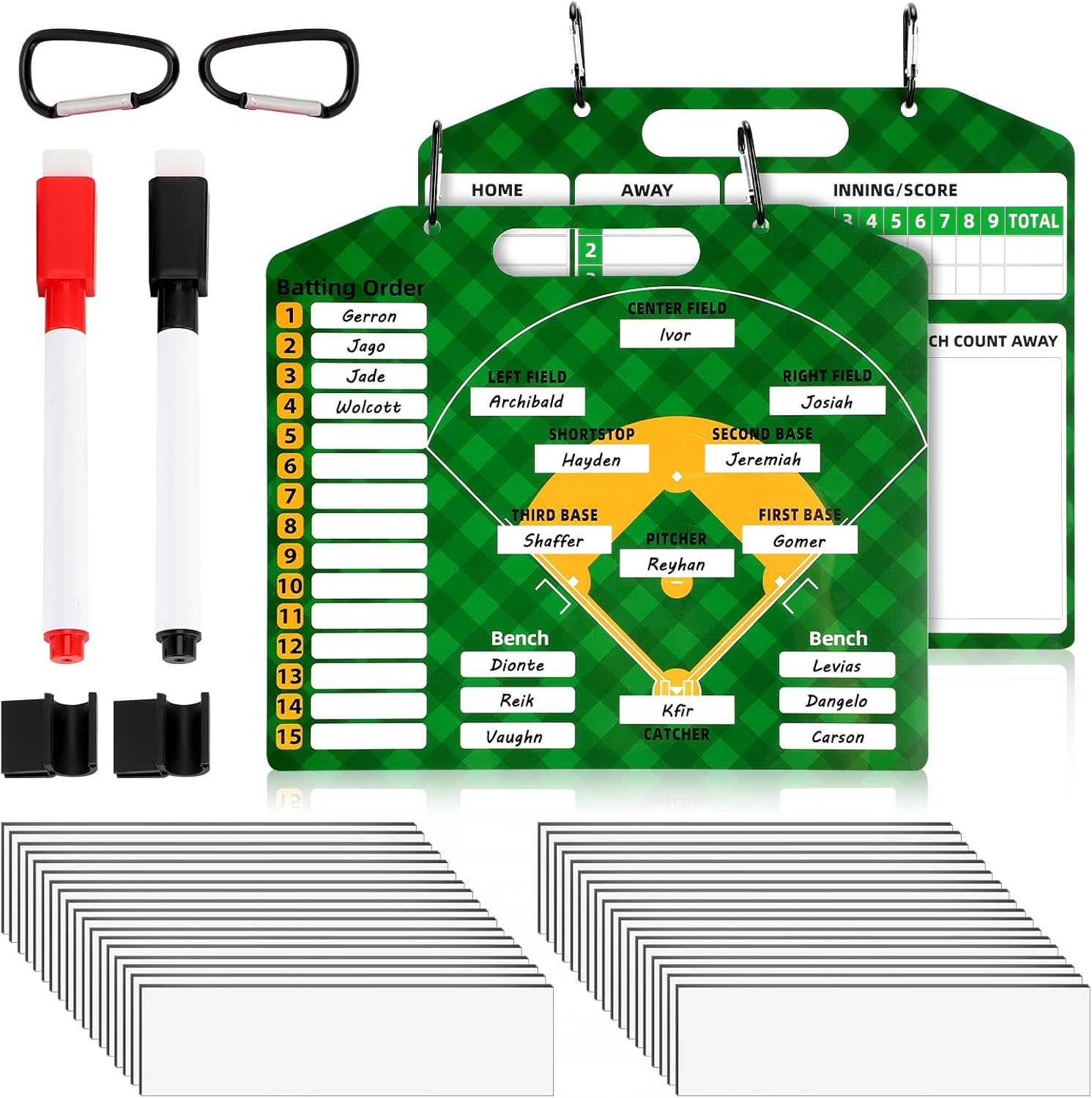 Magnetic Baseball Lineup Board,Dry Erase Lineup Board,Double Sided Baseball Coaching Whiteboard,Reusable Softball Lineup Board for Baseball Coaching image number 4