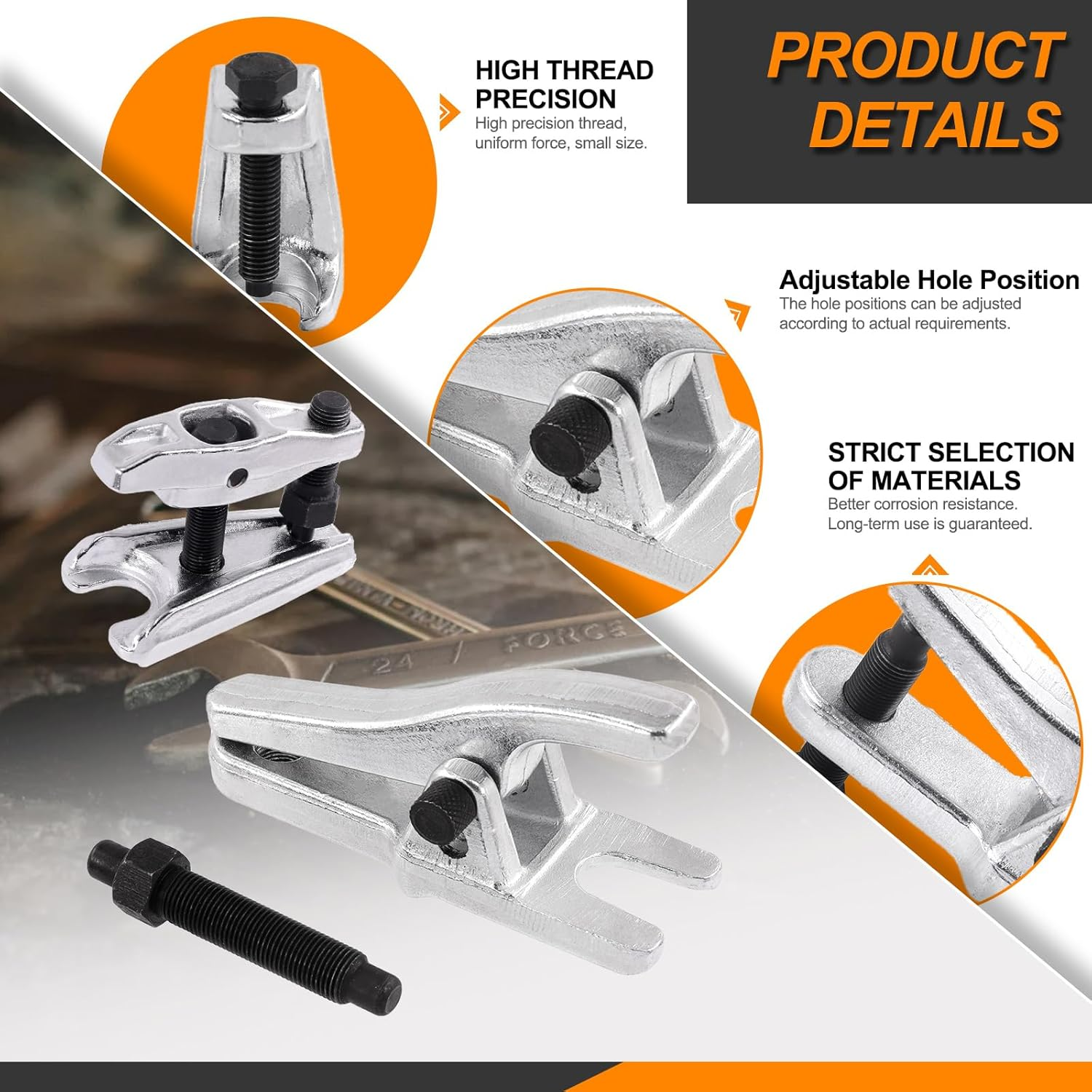 3Pcs Universal Ball Joint Separator Tools Set Including 2Pcs Heavy Duty Ball Joint Separators and 1Pc Tie Rod End Remover for Separating Arms, Tie Rods and Ball Joints on Cars, Trucks, Atvs image number 3