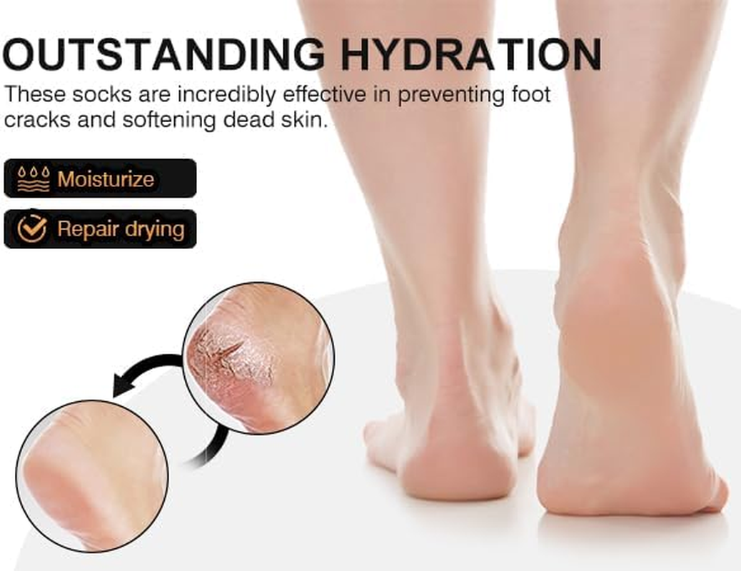 1 Pairs Moyretty Silicone Gel Socks for Men-Medium Size, Aloe-Infused, Ultimate Aloe-Infused Gel for Home Use - Say Goodbye to Dry Cracked Feet by Moyretty image number 3