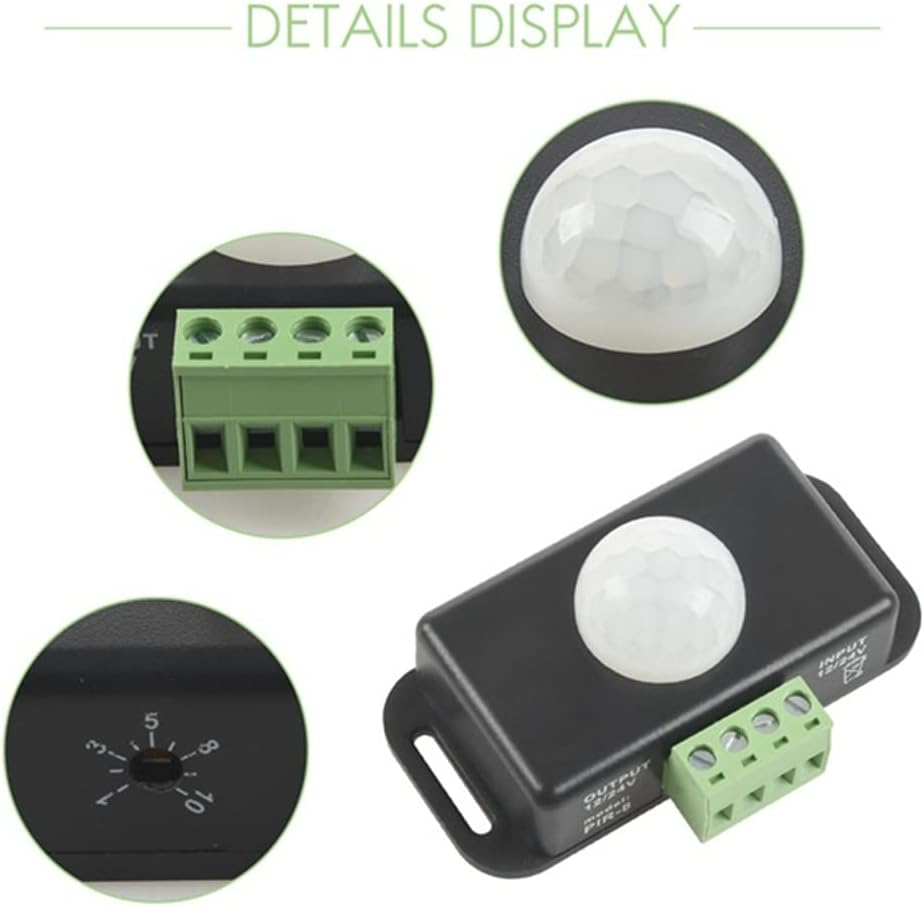 Elqater Automatic Sensor Switch IR Infrared Detector Light Switch Module DC 12 24V 8A for LED Strip image number 3