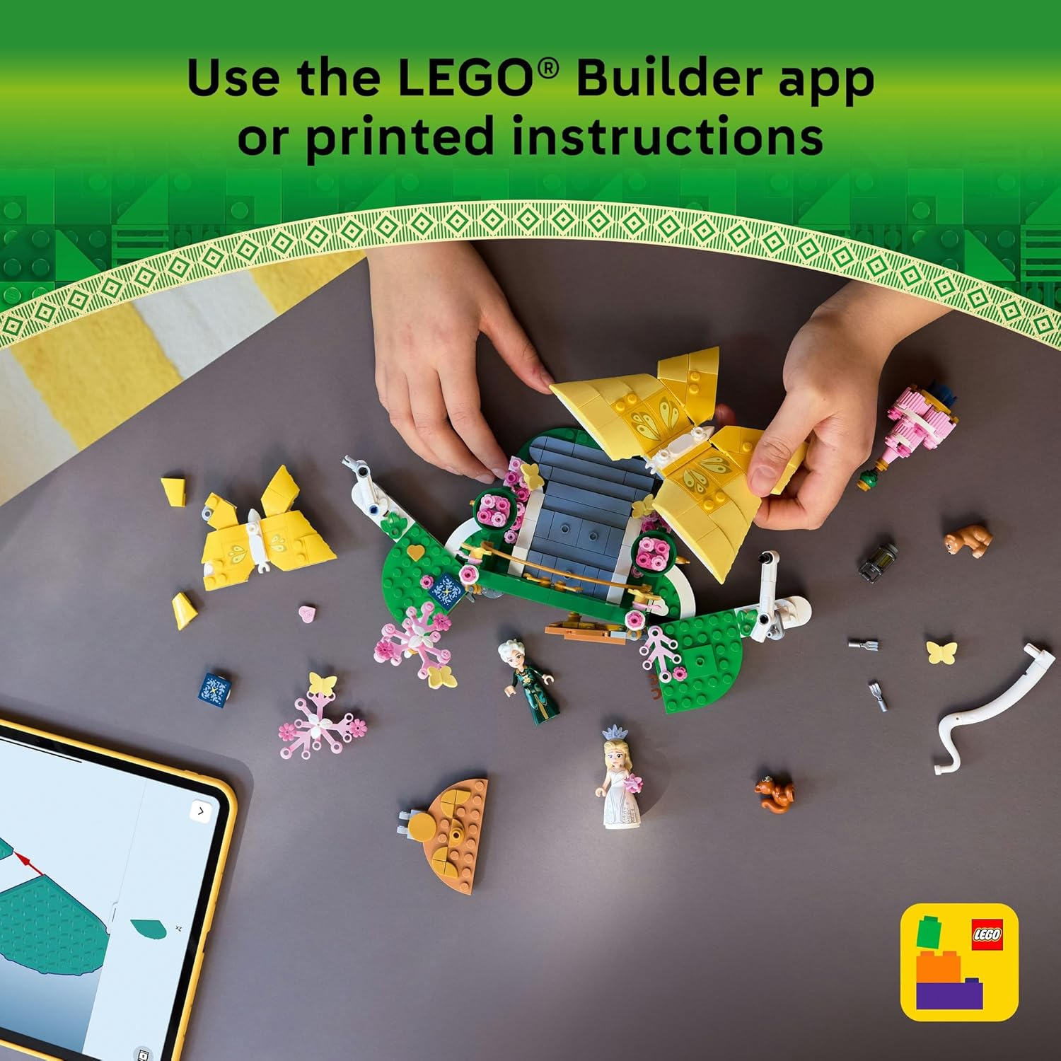 LEGO&reg; Wicked Glinda&rsquo;S Wedding Day Set 75688 Butterfly Toy Inspires Imaginative Role-Play Activities for Kids Aged 8 and Over, Fun Fantasy Toy for Girls and Boys Includes 2 Minidolls 75688 image number 4