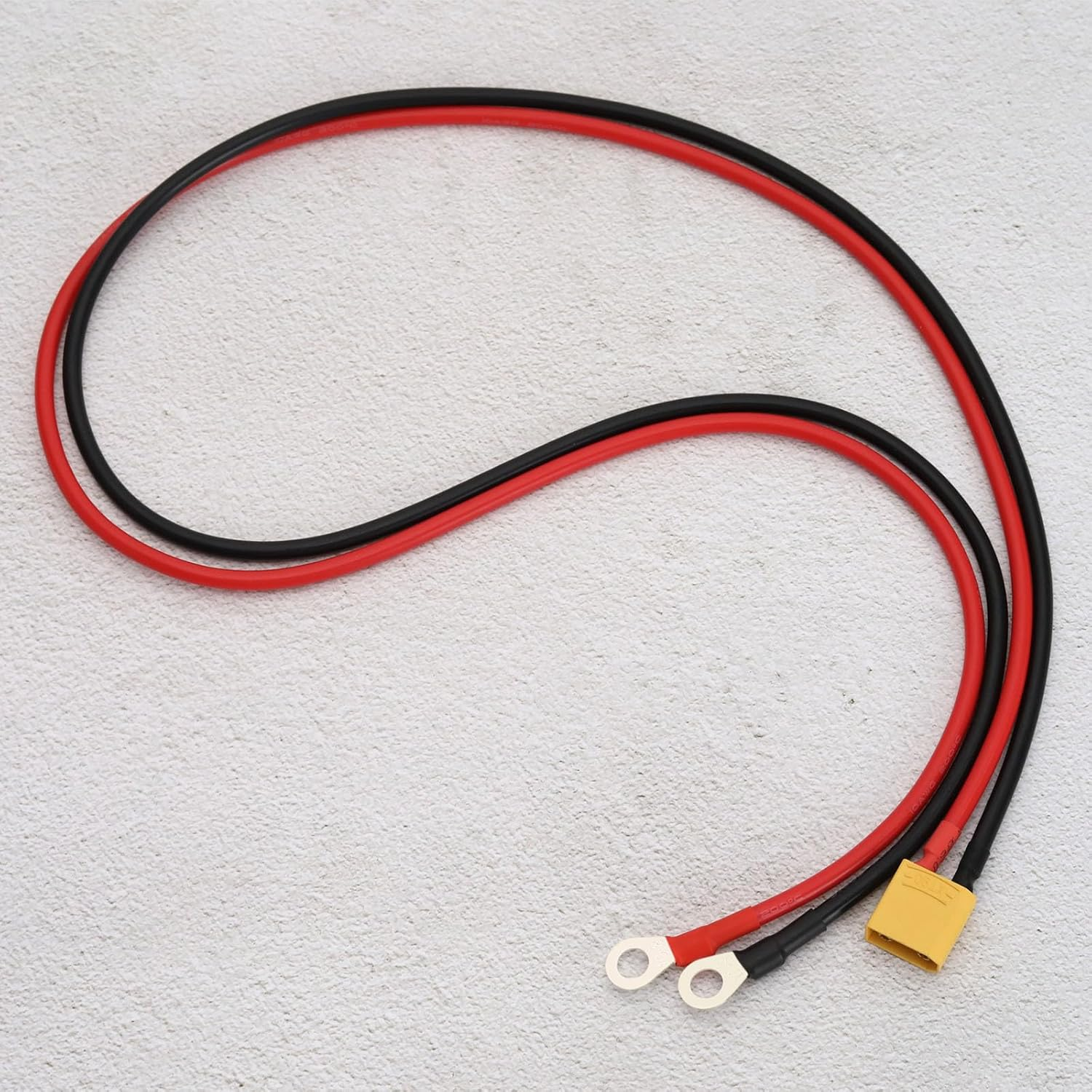 Emsea XT90 to O-Ring Connector Cable 10AWG Silicone Terminals Extension Power Cable for RC FPV Racing Drones (XT90 Male to O-Ring Terminals)