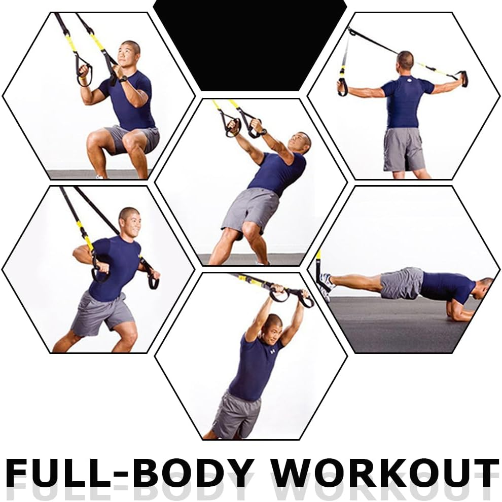 Fitness Suspension Training Straps,With a Breathable Mesh Organizer;Suspension Trainer Kit,Adjustable Fitness Bands, Yoga Resistance Straps, Pull Rope, for Home Gym & Outdoor Full-Body Workout image number 4