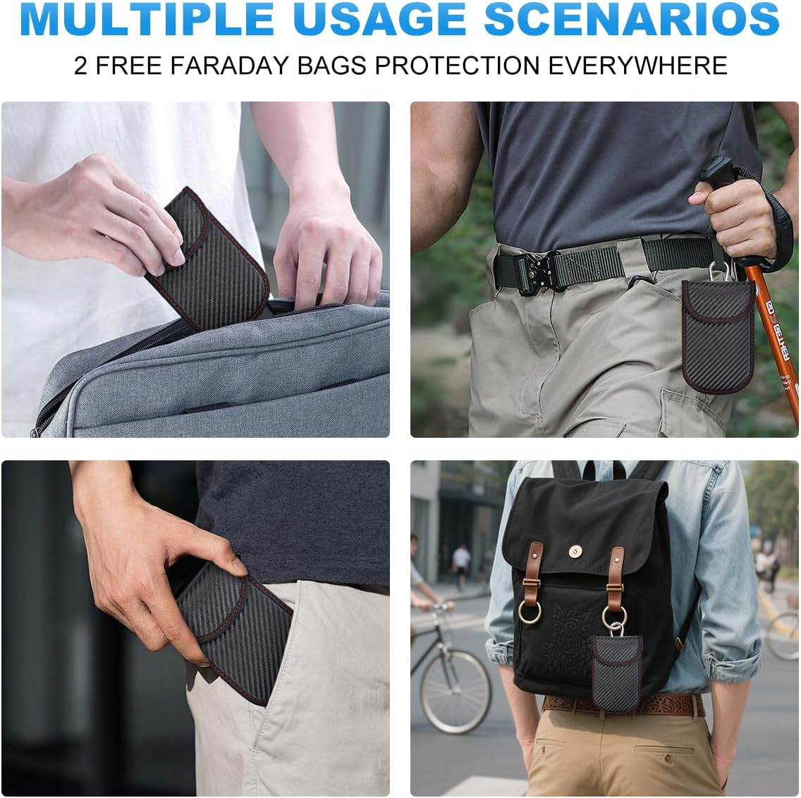 Faraday Box with 2 Faraday Bags, Keyless Entry Car Key Safe Protector, RFID Signal Blocking Pouch Cage for Keys and Phones, Faraday Cage Signal Blocker Box image number 4