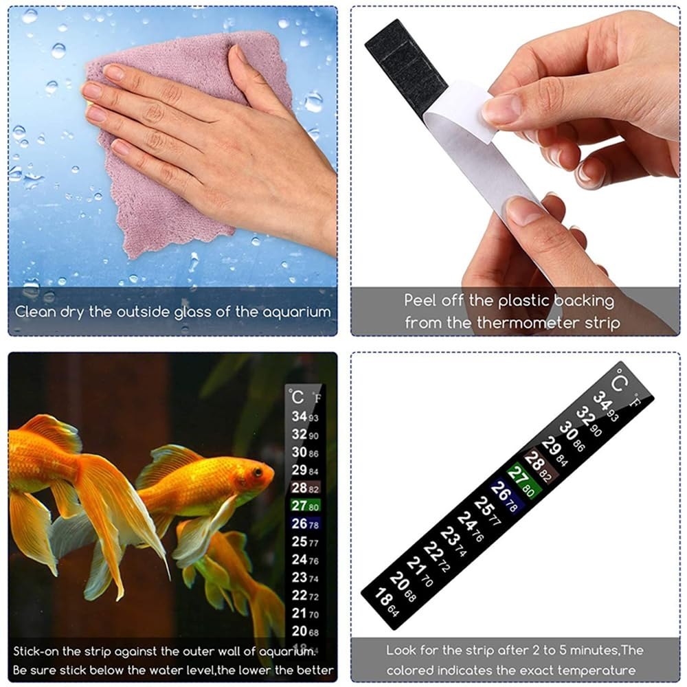 Aquarium Thermometer Fish Tank Sticker Temperature Strip Dual Scale image number 2