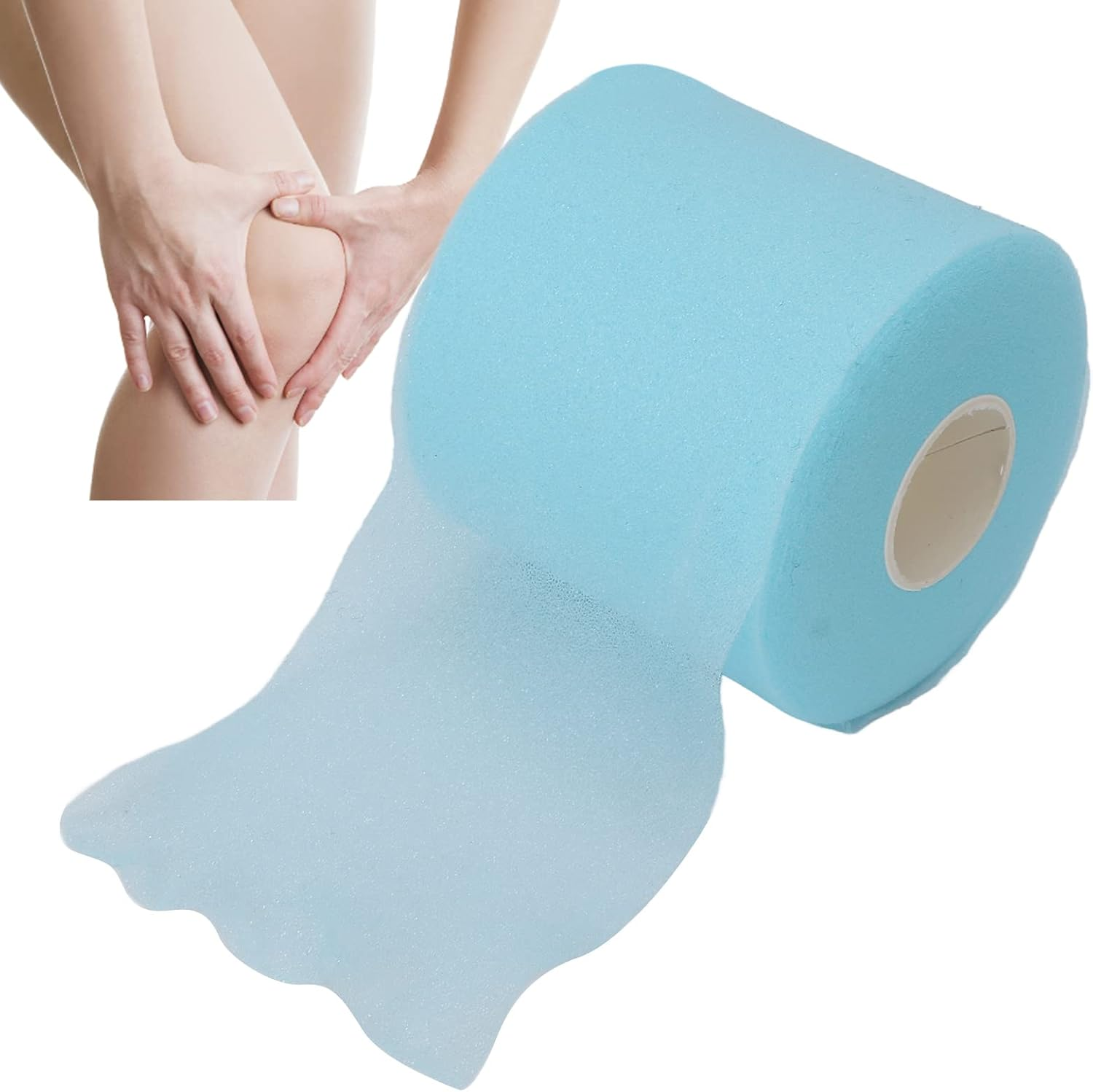 Foam Underwrap, Mutifunctional Breathable Prevent Body Hair Loss Ankle Protection Pre Wrap Athletic Tape for Sports for Hands Blue