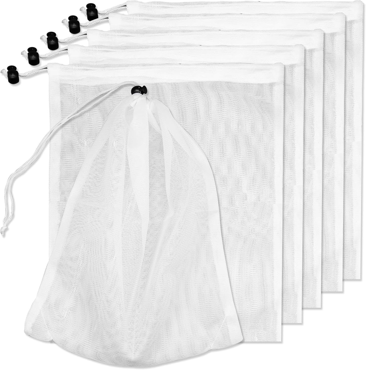 Shuoteng Pool Vacuum Leaf Cleaner Mesh Bags, 6Pcs Vacuum Pool Cleaner Bags Mesh Leaf Bag with Pull and Lock Cord, Fine Mesh Pool Leaf Vacuum Net Bag with Locking Cord