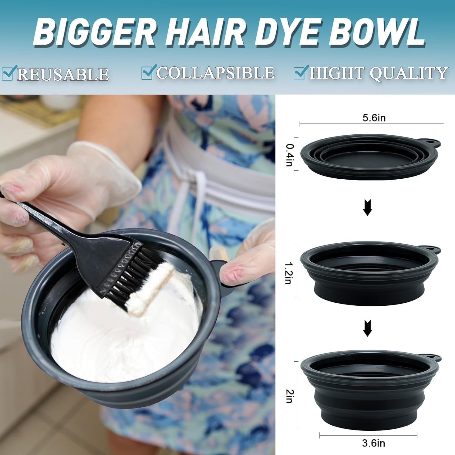 ZUJIACUN Hair Coloring Tools Set 7 Professional Products, DIY Salon Bleaching Tools, Including Brush, Bowl, Ear Muffs, Salon Hair Clips, Home image number 1