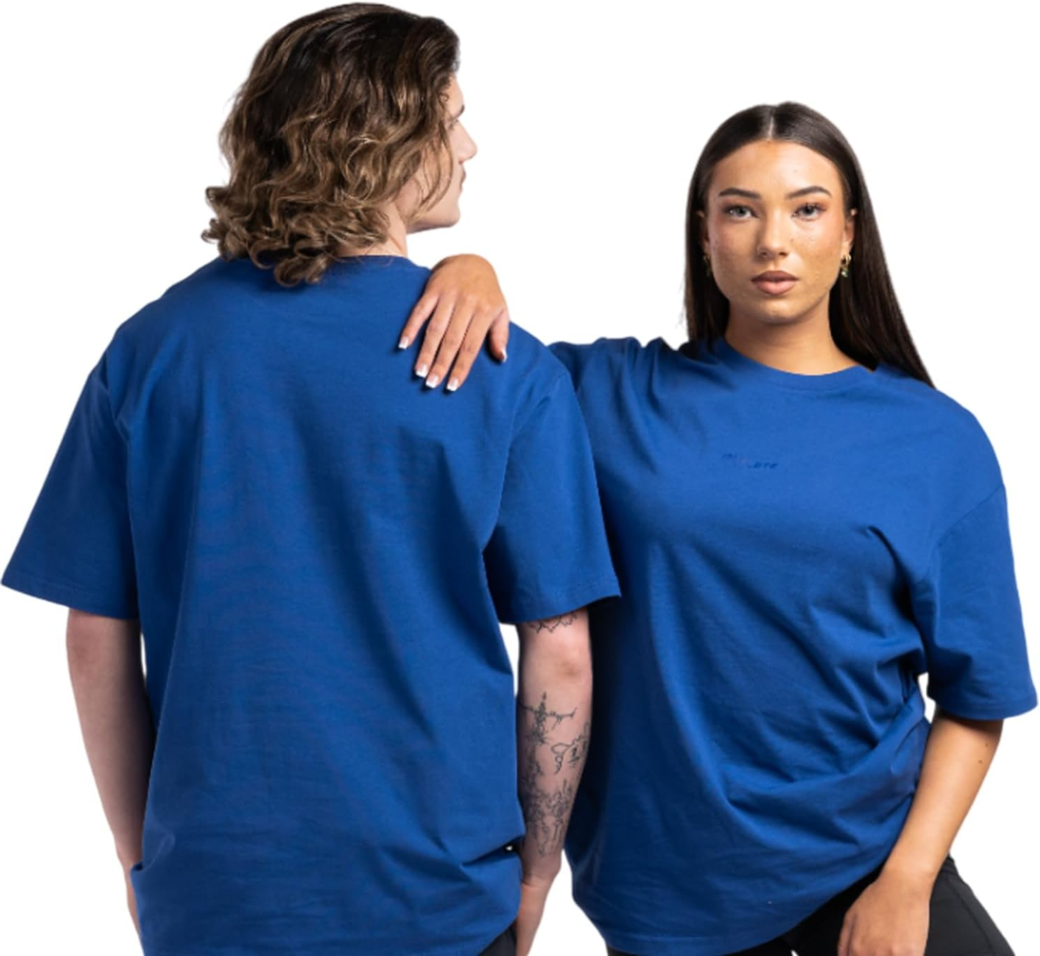 Innlete Premium 100% Cotton T-Shirt &ndash; Oversized Workout Tee, Unisex Casual Summer Top - Blue, Small image number 1