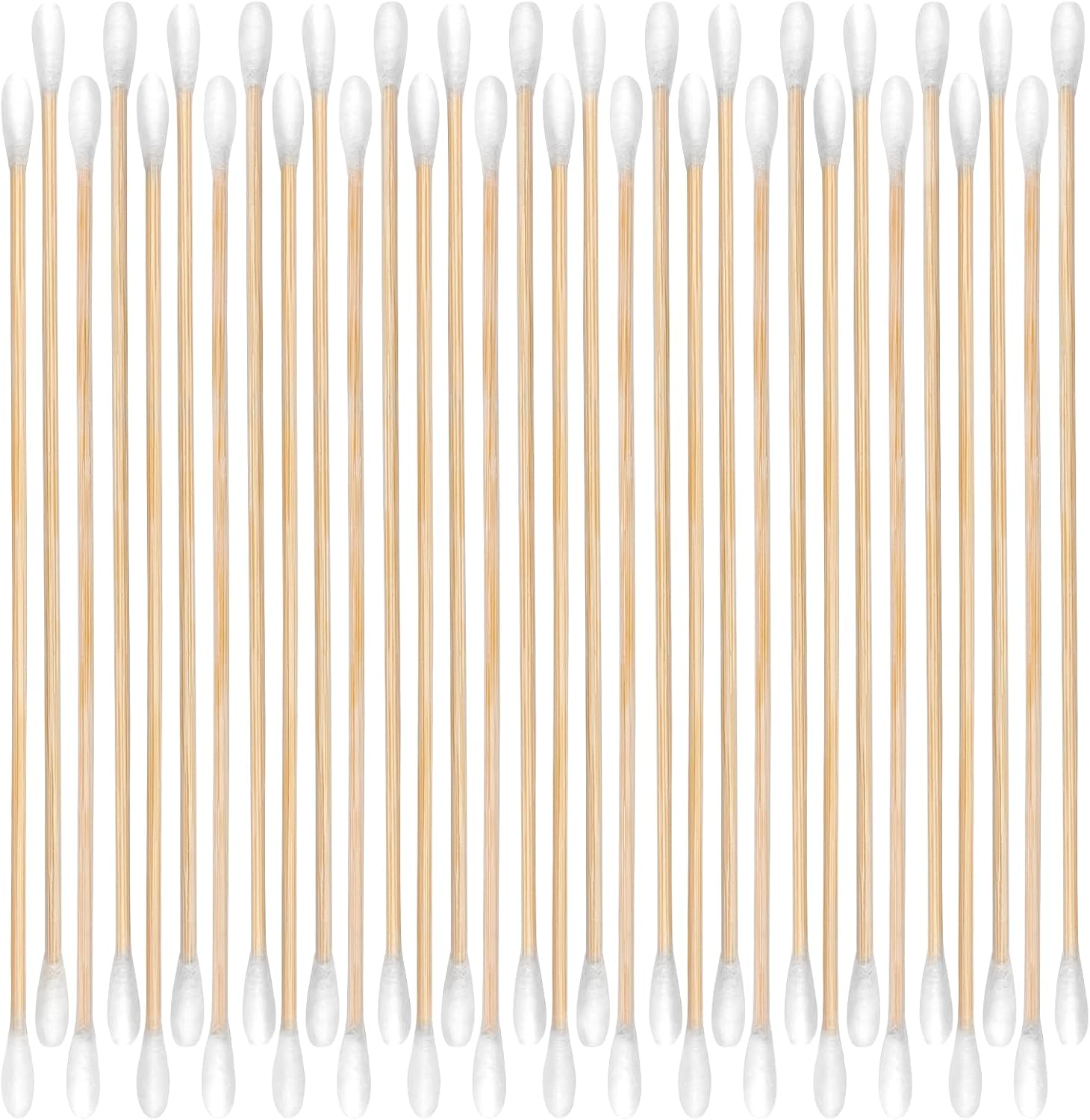 200 PCS Gun Cleaning Swabs - 100 round Tip + 100 Pointed Tip 6" Lint-Free Long Cotton Swabs with Bamboo Handle, Professional Firearm Maintenance Kit for Precision Electronics Instruments