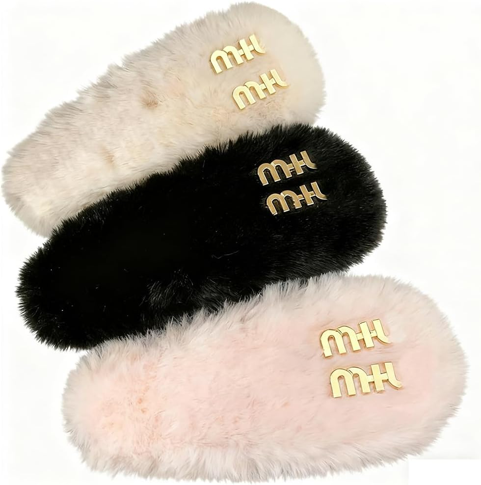3Ps Women'S Small Hair Clips Plush for Styling Large Letters Duckbill Hair Clips Thick & Thin Hair Accessory image number 6