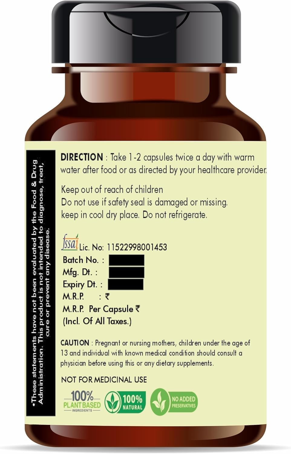 Tagar Extract 500Mg - 60 Vegetarian Capsules | Valeriana Wallichii | All Natural | 100% Vegan | Gluten-Free | GMP Certified. image number 2