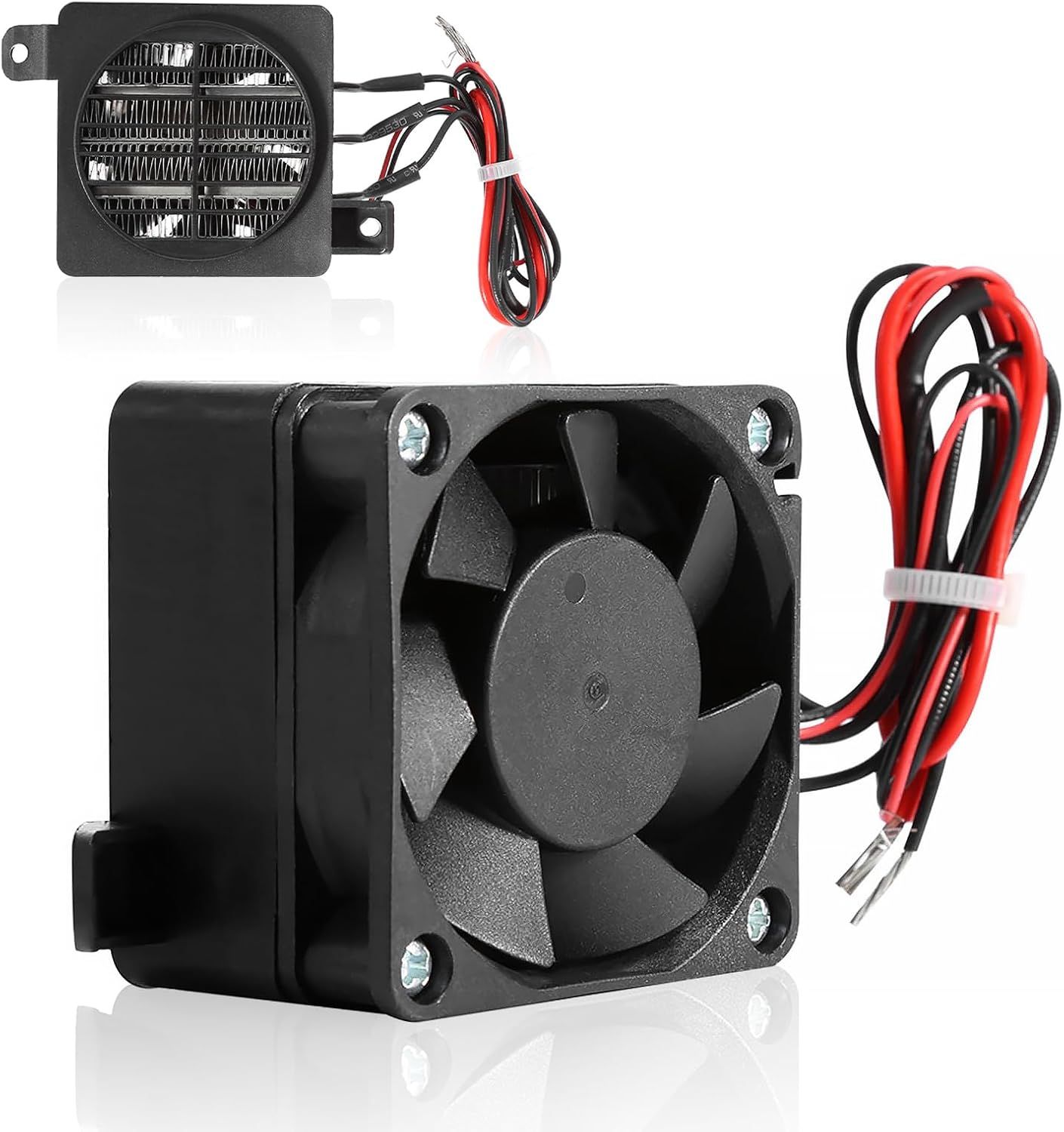 Omabeta 1PCS 24V 250W PTC Car Air Heater with 87Mm/3.4" Mounting Distance and 4Mm/0.16" Mounting Diameter, Small Space Heating Incubator for Heater Humidifier Air Conditioning,2.4"X2.4"X1.7" image number 1