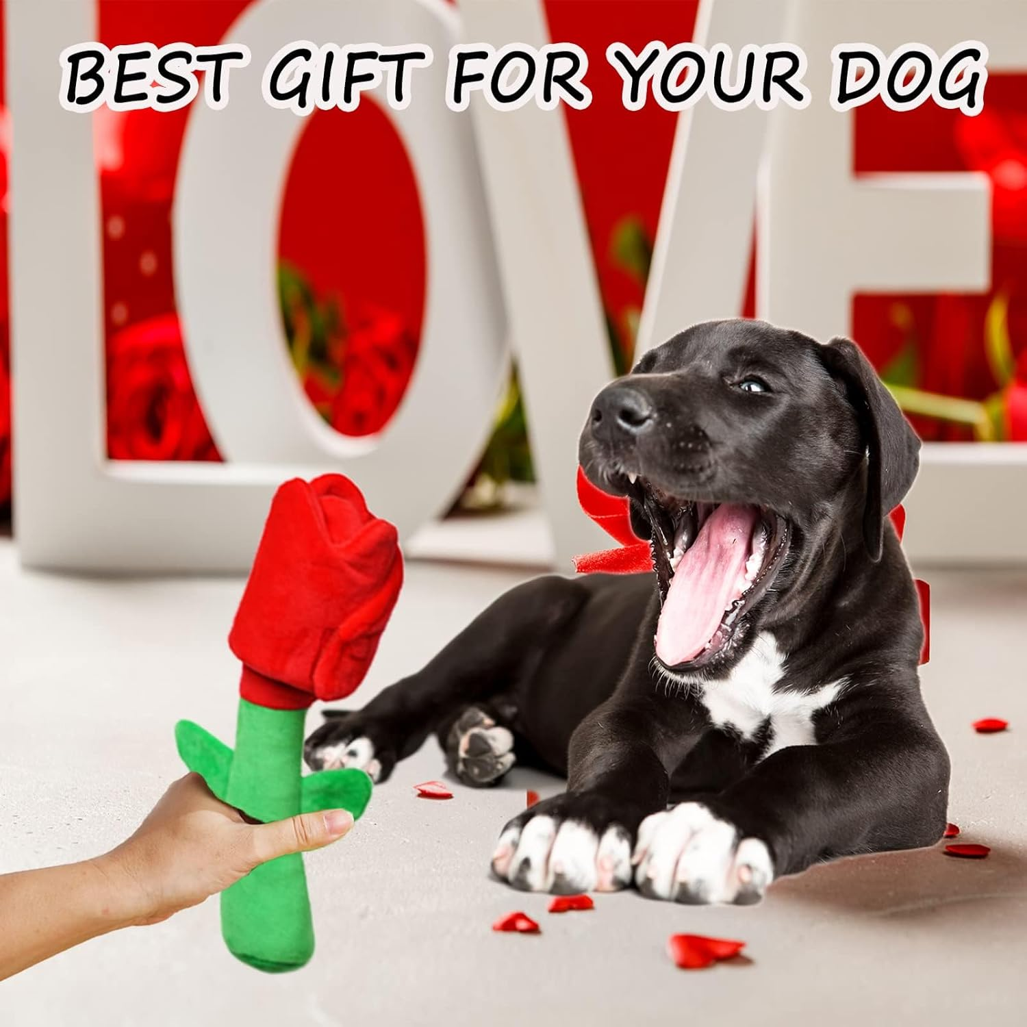 Cozioz Rose Dog Puzzle Toy &ndash; Squeaky, Crinkle, Treat Dispensing Enrichment Toy for Small & Medium Dogs, Perfect for Dog Birthdays and Playtime