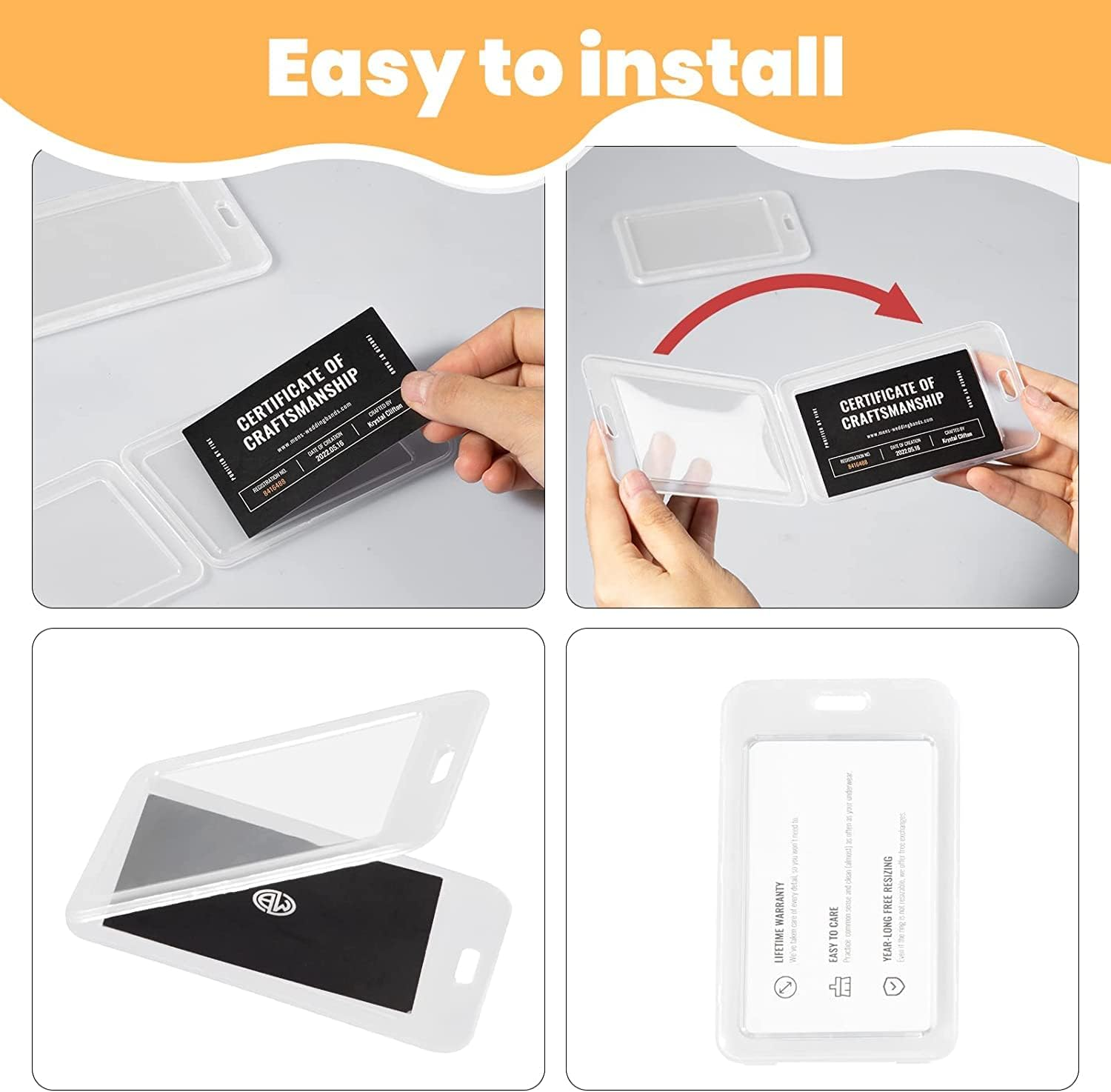 10Pcs Transparent Badge Holder Double Sided Hard Rigid Bus Card Holder Case,Clear Vertical Name Tag Badge Id Card Case,Plastic Vertical Name Badge ID Card Holders,Clear ID Badge Holder Badge Holder image number 5