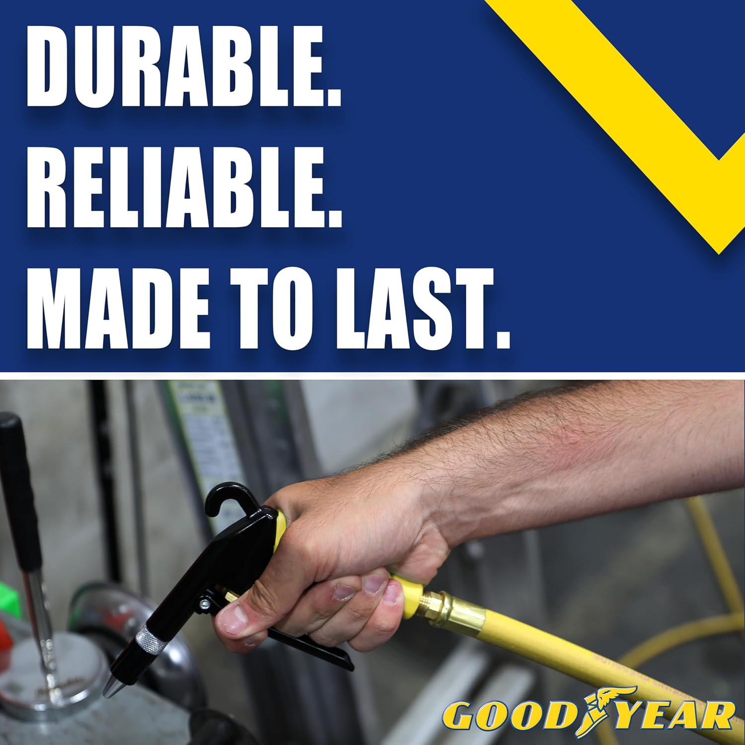 Goodyear 6' X 3/8" Rubber Whip Hose Yellow 250 PSI