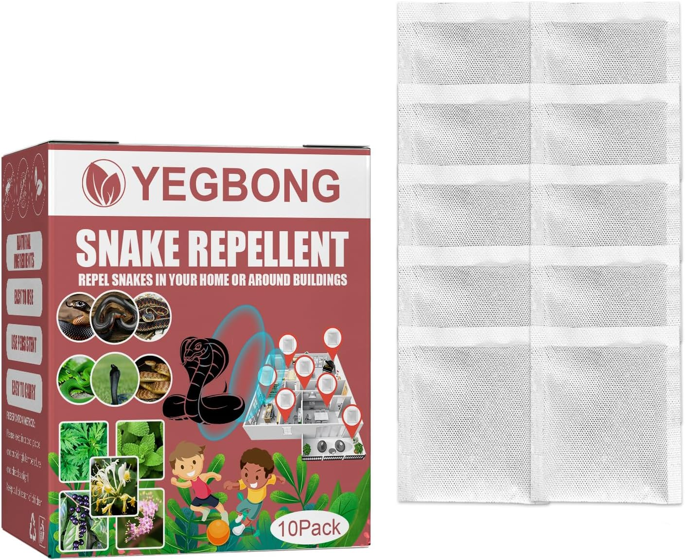 Snake Repellent,Insect Killer Outdoor Snake Repellent Repels Yard Snakes Pet Safe for Lawns, Gardens, Camping and Fishing Repels Snakes and Other Pests（10Pack） image number 6