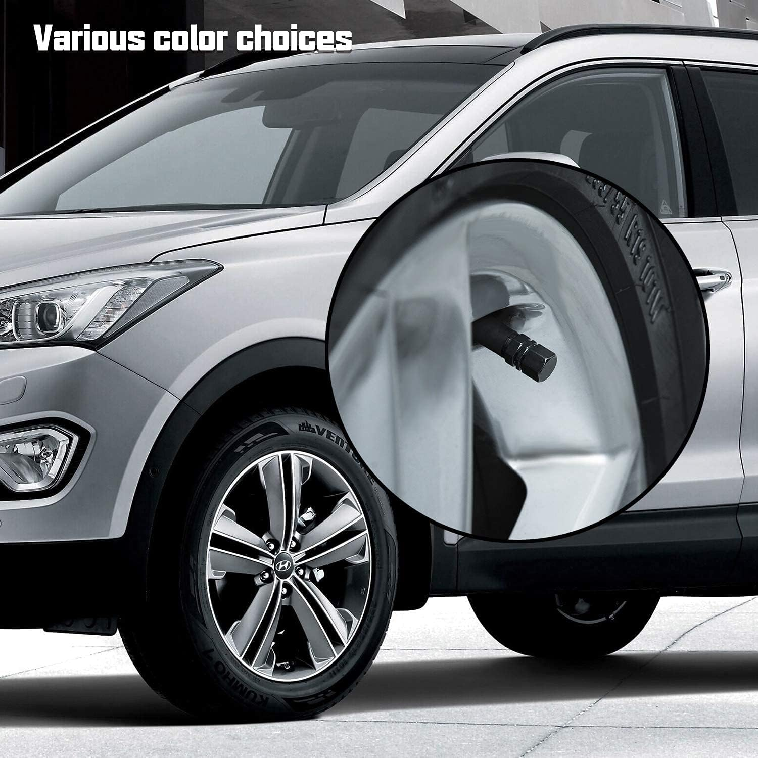 AIEX 8 Packs Aluminum Alloy Tire Valve Stem Caps with Gasket Universal Hexagon Valve Covers Replacement for Cars, SUV, Bike, Bicycle, Motorcycles, Airproof, Screw-On, Easy-Grip(Gun Grey)