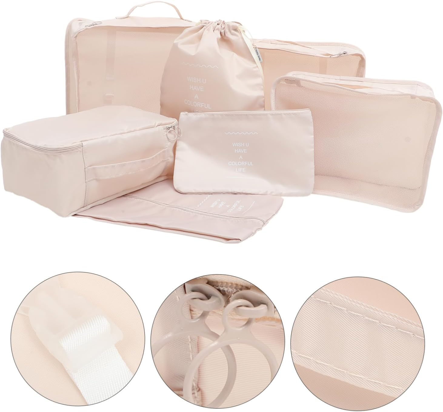 Veemoon 7Pcs Travel Packing Cubes Suitcase Bag Organizer for Clothes Shoes Folding Luggage Organizers Packing Bags for Travel Essentials image number 1