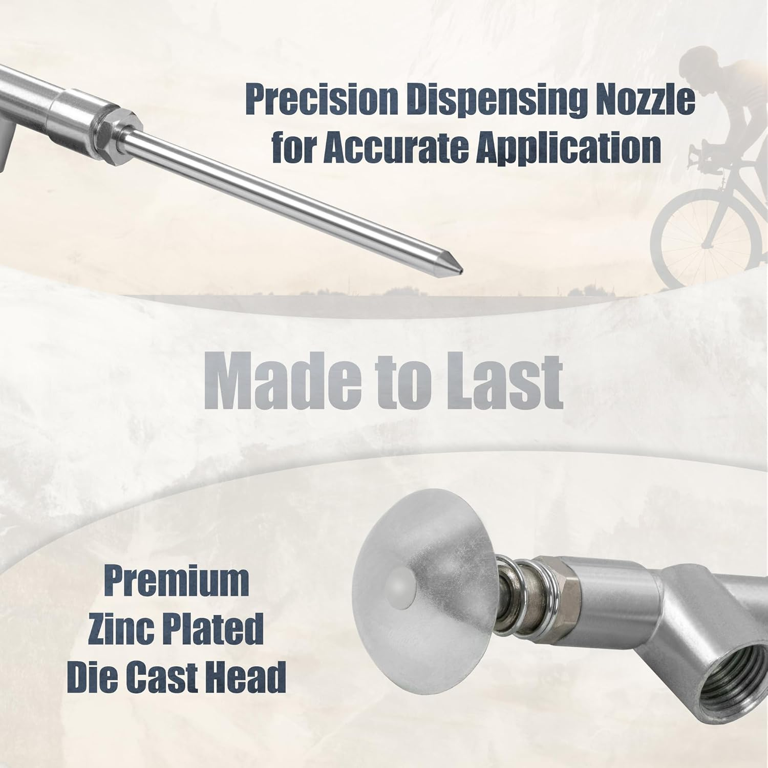 Cyclingdeal Mini Grease Gun with Precision Dispensing Extra Long Nozzle - Bicycle Lubricant Bicycle Grease Applicator - Bike Grease Gun Small Grease Gun - Perfect to Lubricate Tools Bearings Cables image number 2