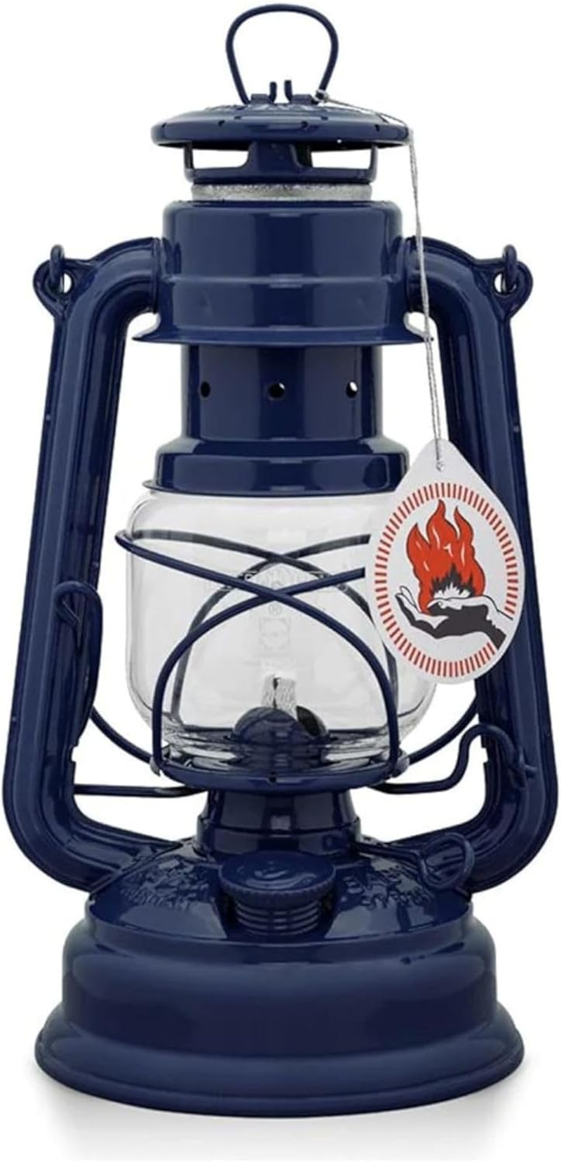 Feuerhand Outdoor Hurricane Oil Lantern 276 Blue - German-Made since 1893, Paraffin Lamp with Galvanized Steel, Rust-Resistant, Kerosene Lantern, 300Ml Tank 20 Hour Burn, Safe Hanging or Table Use image number 6