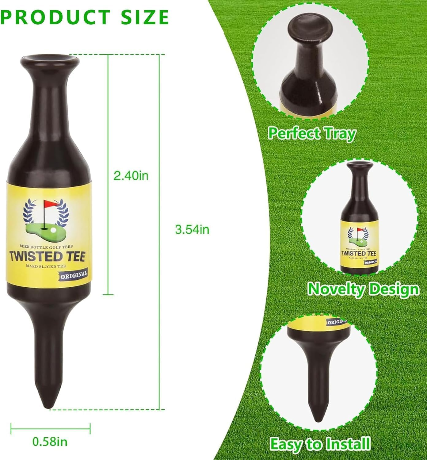 Personalised Golf Tees Mini Beer Bottle Golf Tees 6-Pack - Novelty Golf Accessories with Unique Bottle Design, Durable Plastic Tees for Social Games & Gifts image number 6