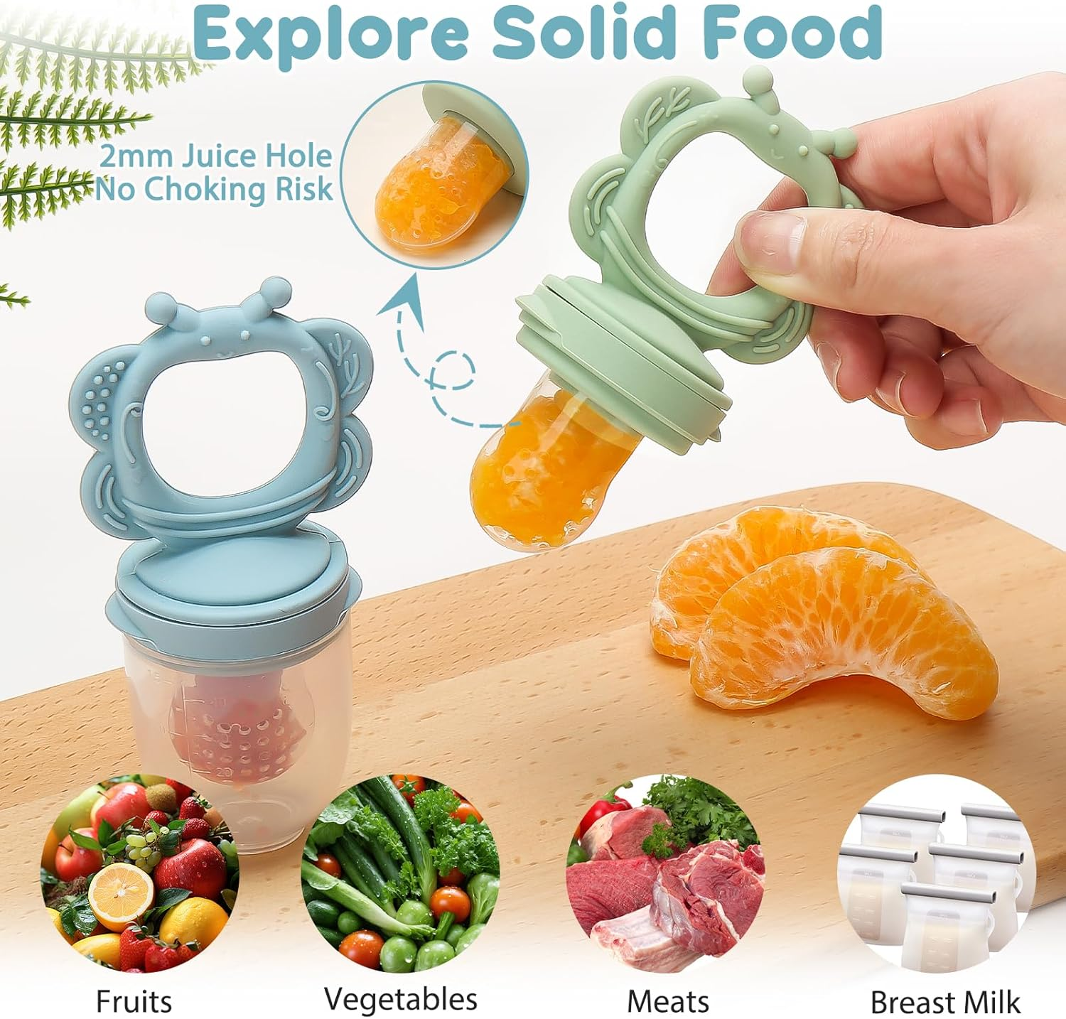 Breastmilk Popsicle Molds, with Baby Food Feeder and Freezer Tray, Additional Silicone Sacs, BPA Free Silicone Feeder for Safe Infant Self Feeding, for Teething Babies and Self-Feeding Babies image number 6