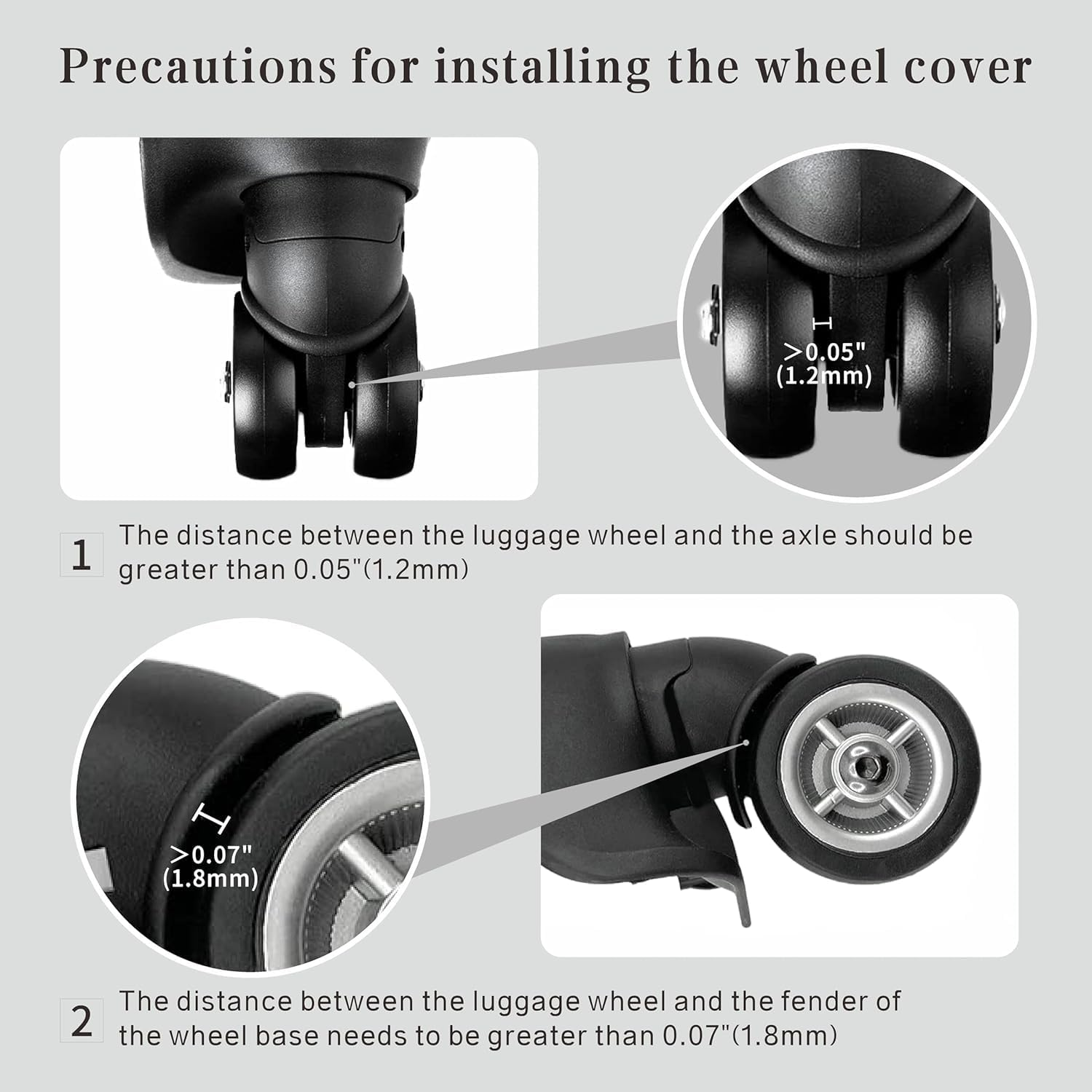 MKUCCD Luggage Wheel Cover Protectors, 8 Pcs Silicone Noise Reducing Wheel Covers, Abrasion and Shock Absorbing image number 1