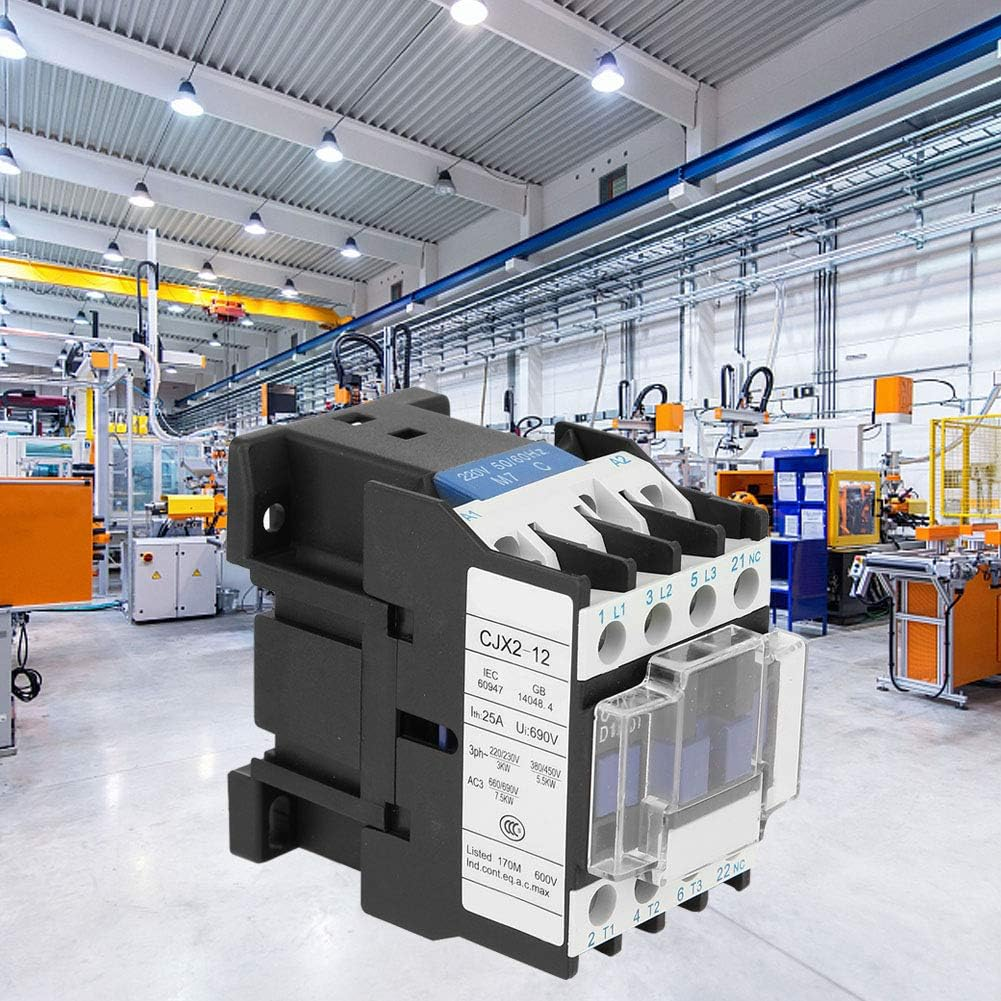 AC Contactor, Silver Tungsten Alloy Industrial AC Contactor, CJX2-1201 Functional for Power Applications for Electrician for Factory for Engineer image number 4