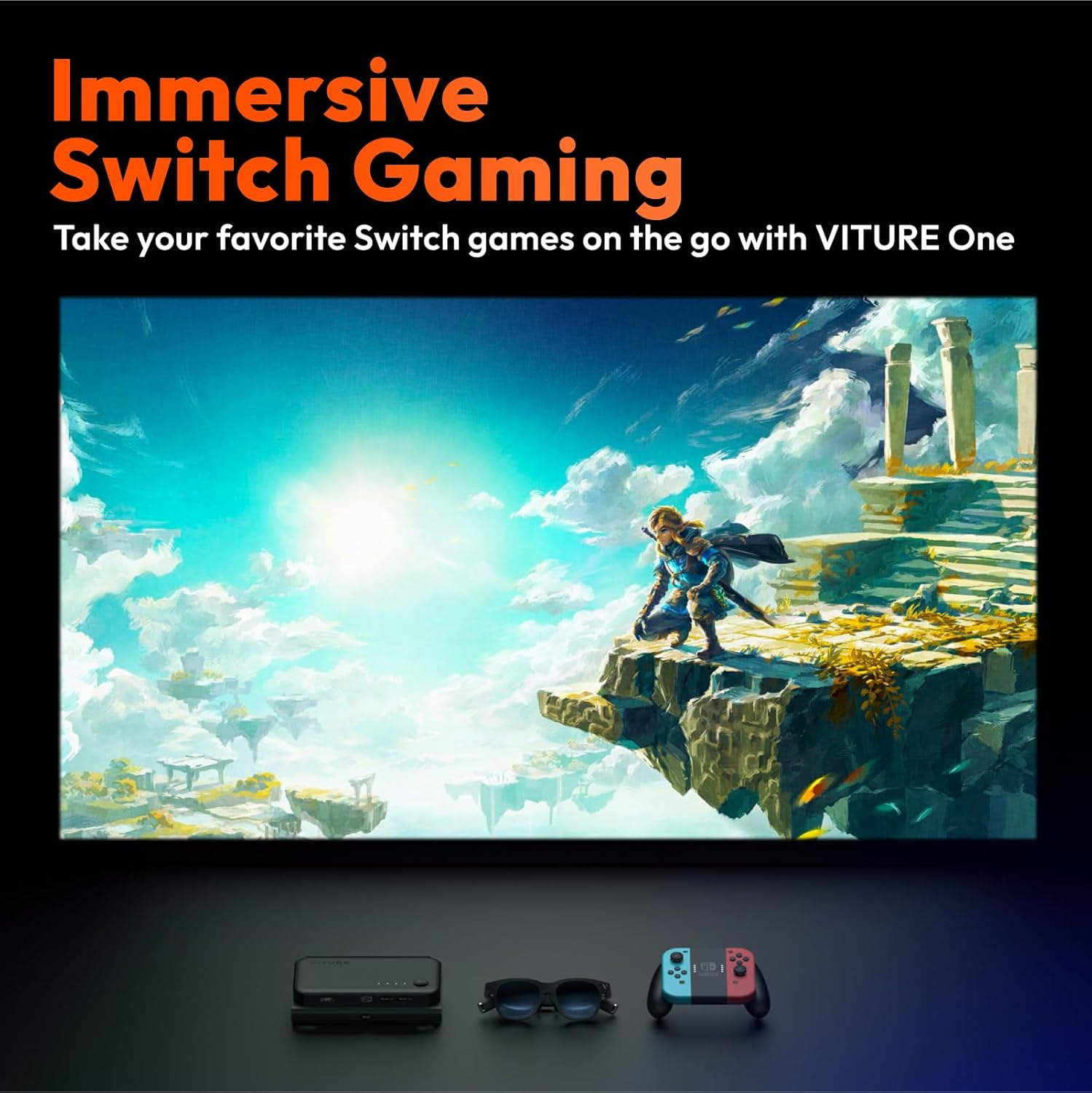VITURE One Dock Pack: XR/AR Glasses & Mobile Dock, Compatible with Nintendo Switch, Switch OLED, Handhelds, Fire TV, Chromecast, Direct Play on Ps/Xbx | Co-Op & Movie Sharing | 13000Mah
