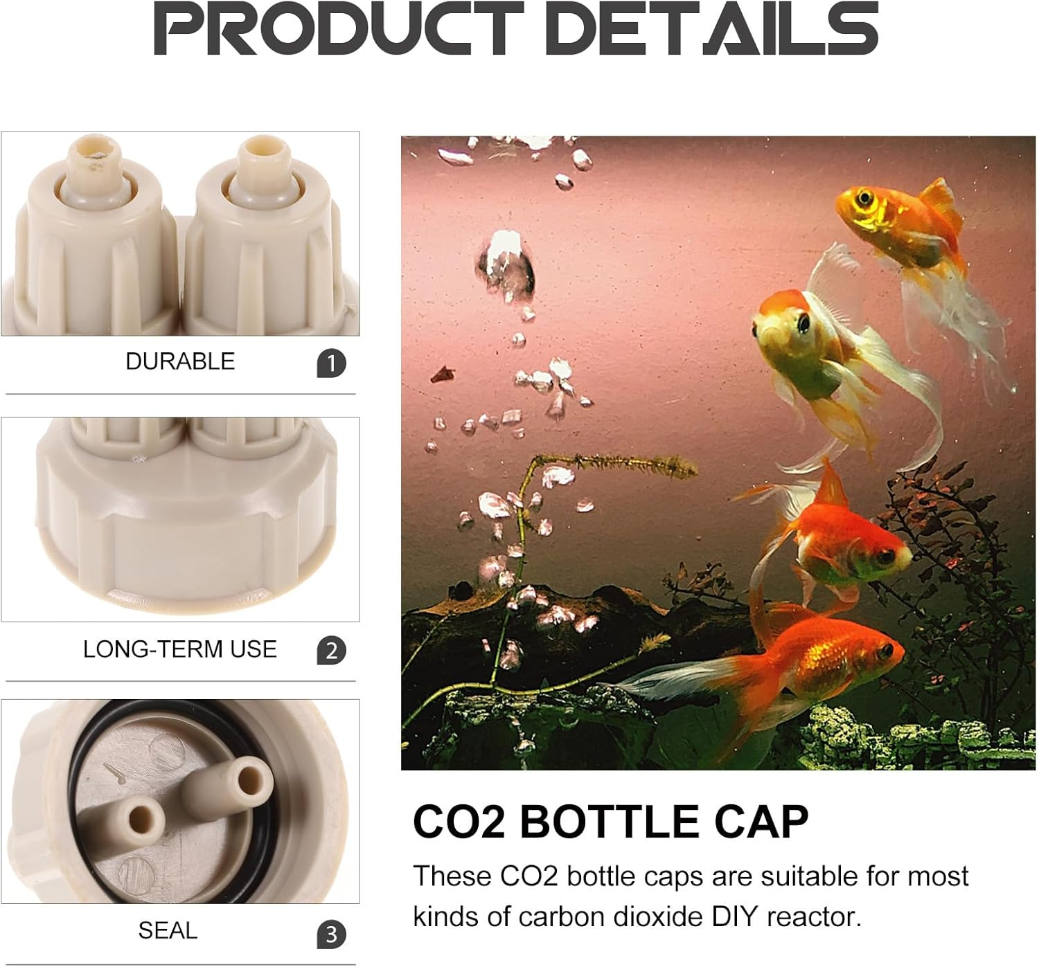 Alipis Diy Co2 Bottle Cap for Aquarium Plants Quick Twist Air Bottle Cap Accessory Easy Install Co2 Diffuser System for Fish Tank 4 Pack image number 4