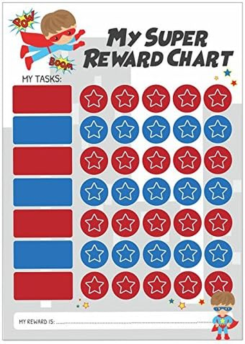 School Stickers A3 Superhero Reward Chart with Sparkly Stickers image number 1