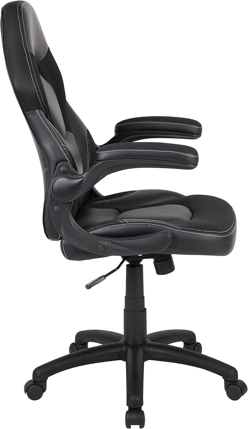 Flash Furniture X10 Gaming Chair Racing Office Ergonomic Computer PC Adjustable Swivel Chair with Flip-Up Arms, Black Leathersoft - Black image number 2
